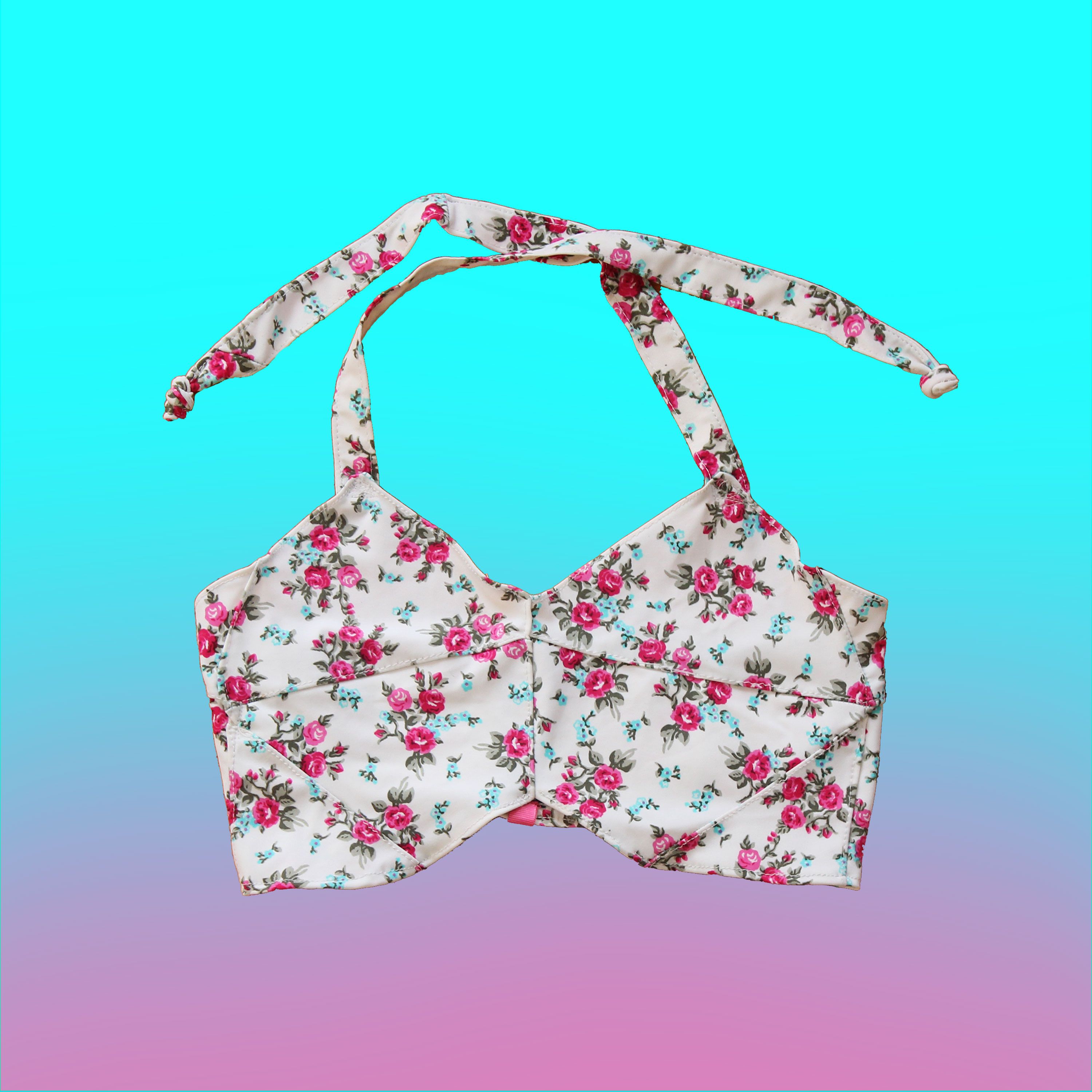 Designer #03. Flowers Halterneck top by YUNTA x PAULA SEBASTIANO Size S / US 4 / IT 40 - 2 Thumbnail