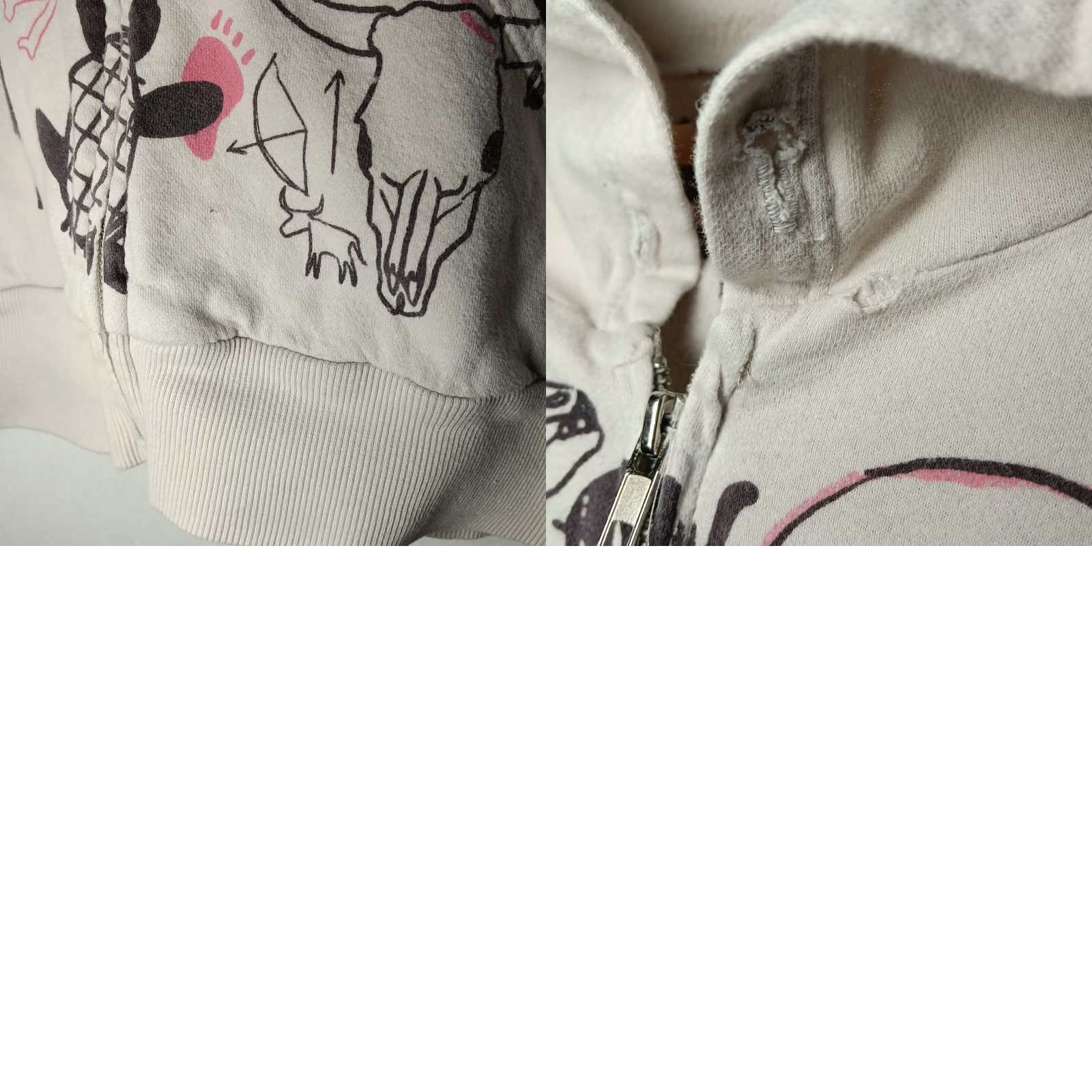 Vintage VINTAGE SUPALIFE Hoodie Small Gray Southwestern Skull Distressed Full Zip Desert Y2K USA Womens Size S / US 4 / IT 40 - 10 Thumbnail