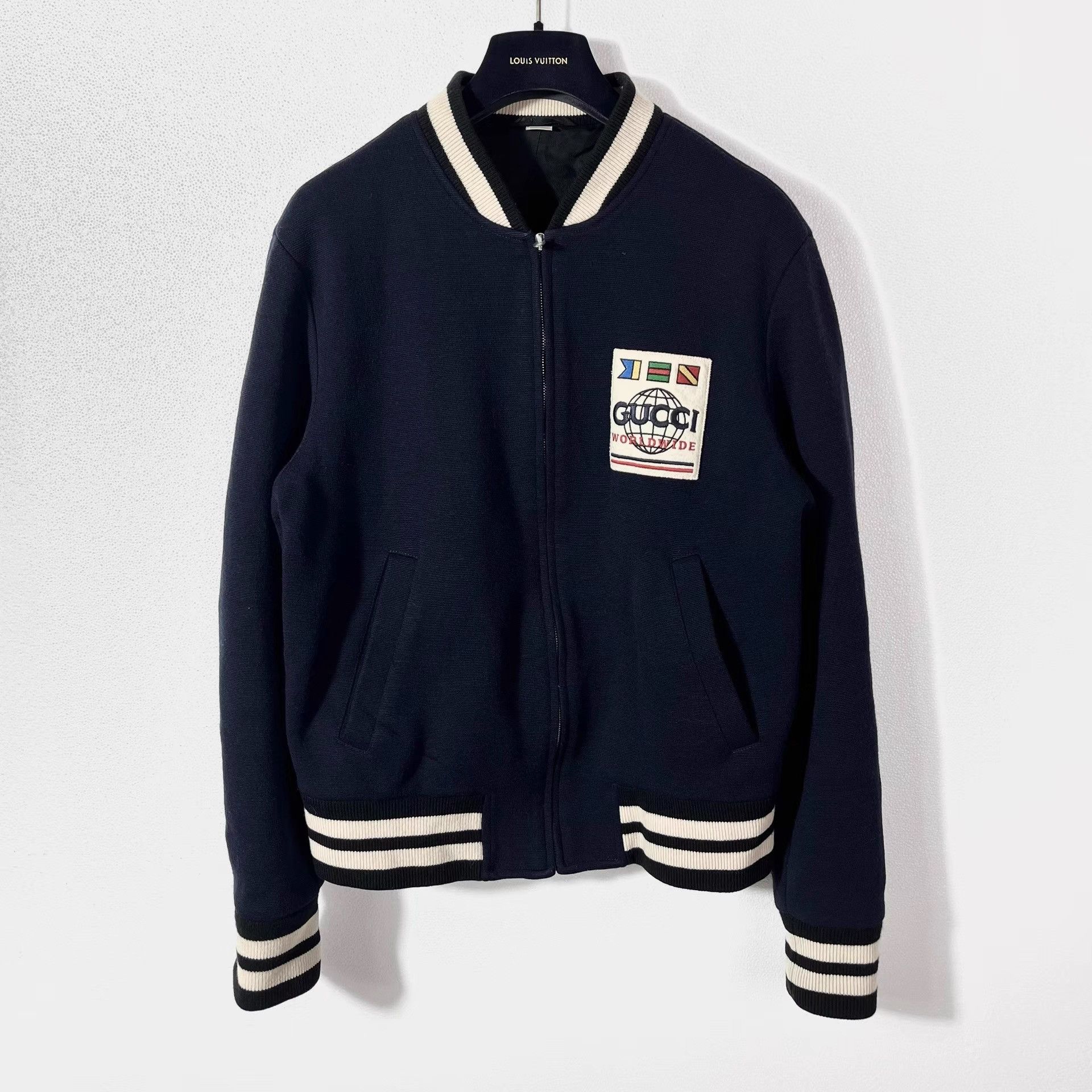 Gucci Original Gucci Reversible Dark Blue Men Bomber Jacket in