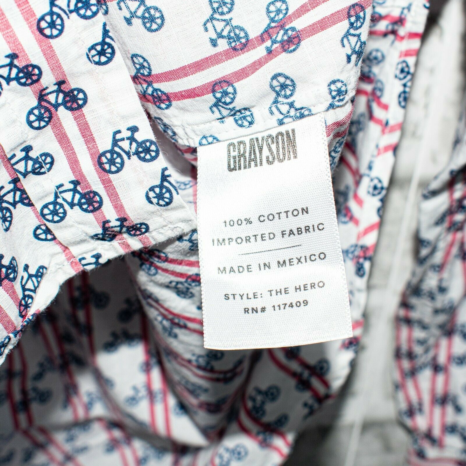 Anthropologie GRAYSON The HERO Bicycles Print Button up Shirt Size M / US 6-8 / IT 42-44 - 8 Thumbnail