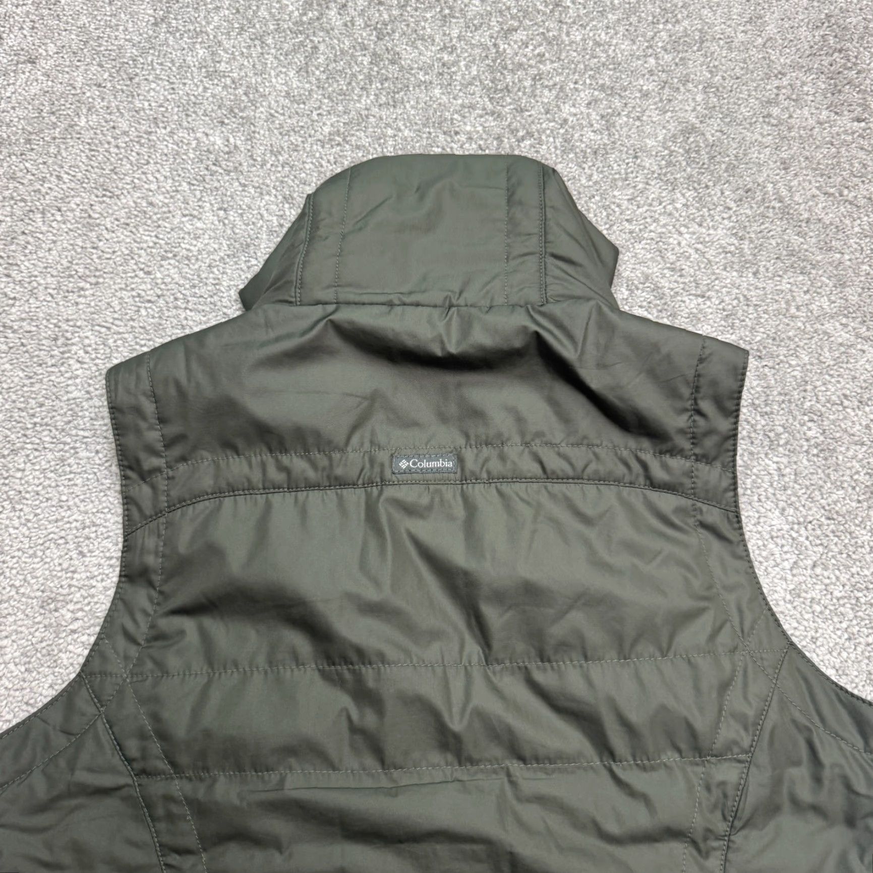 Vintage Columbia Quilted Puffer Vest Womens Small Green Full Zip Outdoor Fleece Line Size S / US 4 / IT 40 - 3 Thumbnail