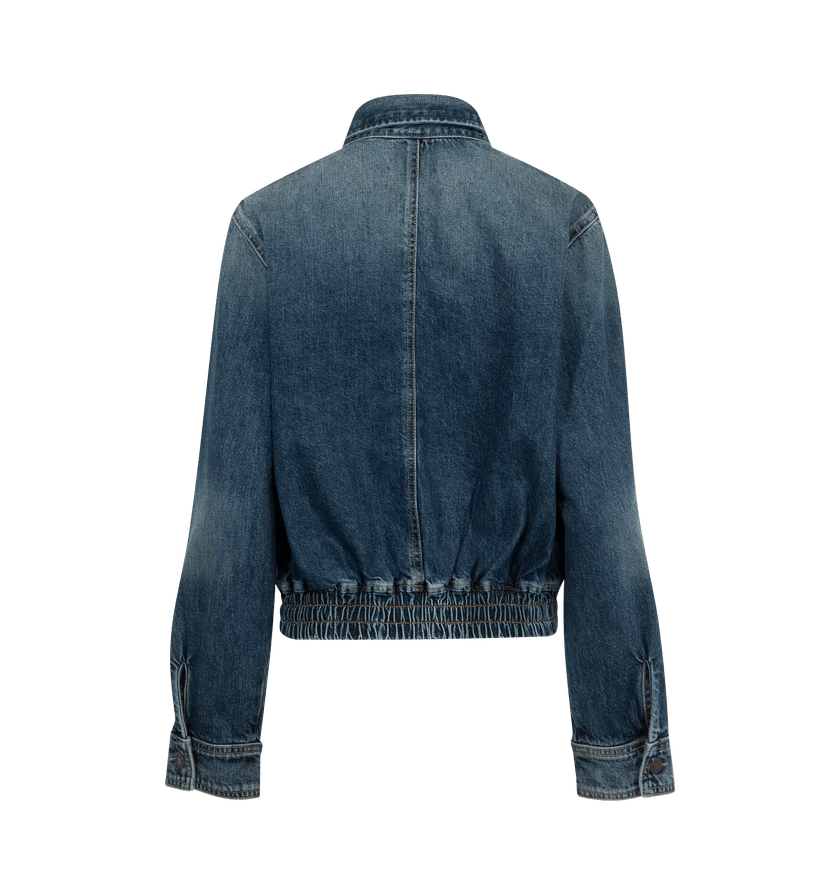 Nili Lotan o1h1sh11225 Najac Denim Jacket in Denim Blue Size L / US 10 / IT 46 - 2 Thumbnail