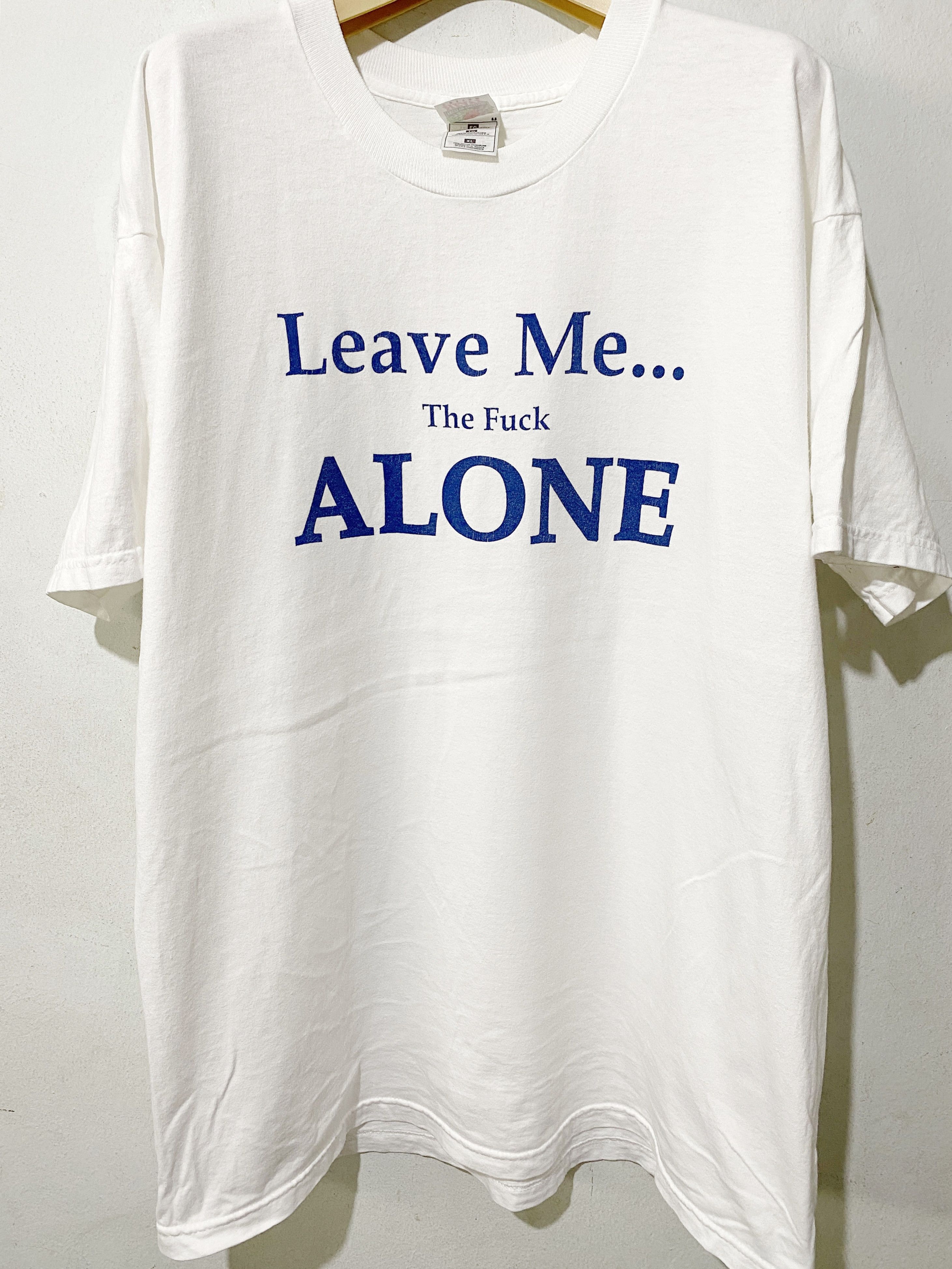 Vintage Vintage 90s Leave Me Alone Shirt Size US XL / EU 56 / 4 - 1 Thumbnail
