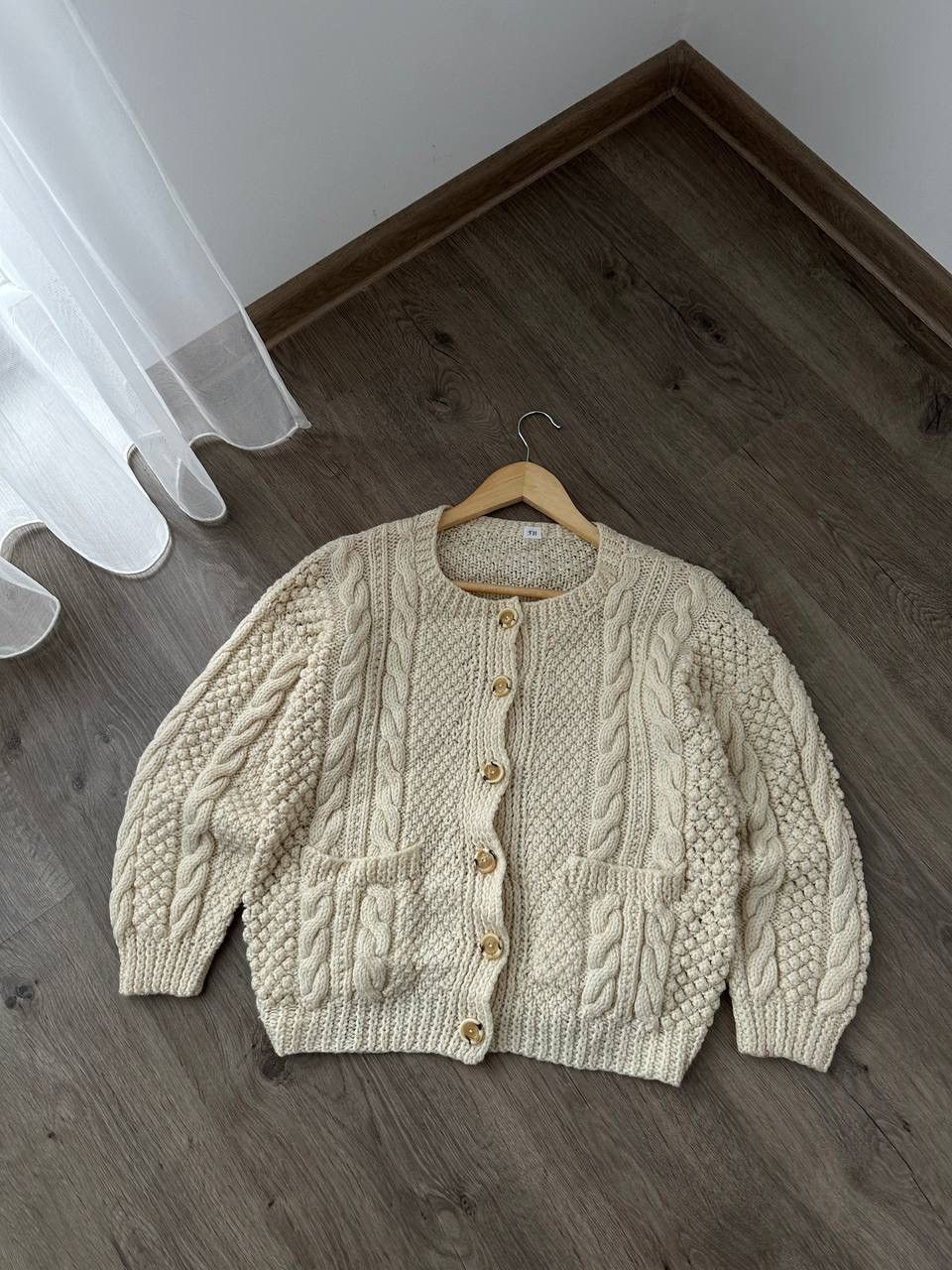 Vintage Vintage Cardigan Wool Beige Scotland Pocket Sweater Size M / US 6-8 / IT 42-44 - 3 Thumbnail