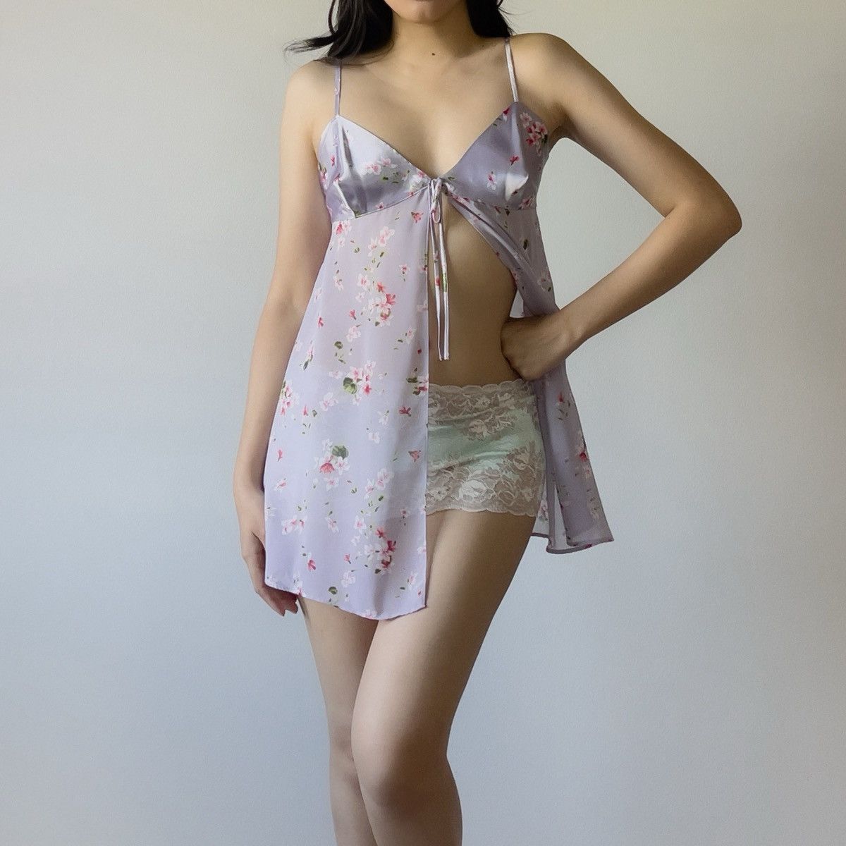 Victoria's Secret Victoria’s Secret 1990s Lilac Floral Chiffon Camisole (M) Size M / US 6-8 / IT 42-44 - 1 Thumbnail