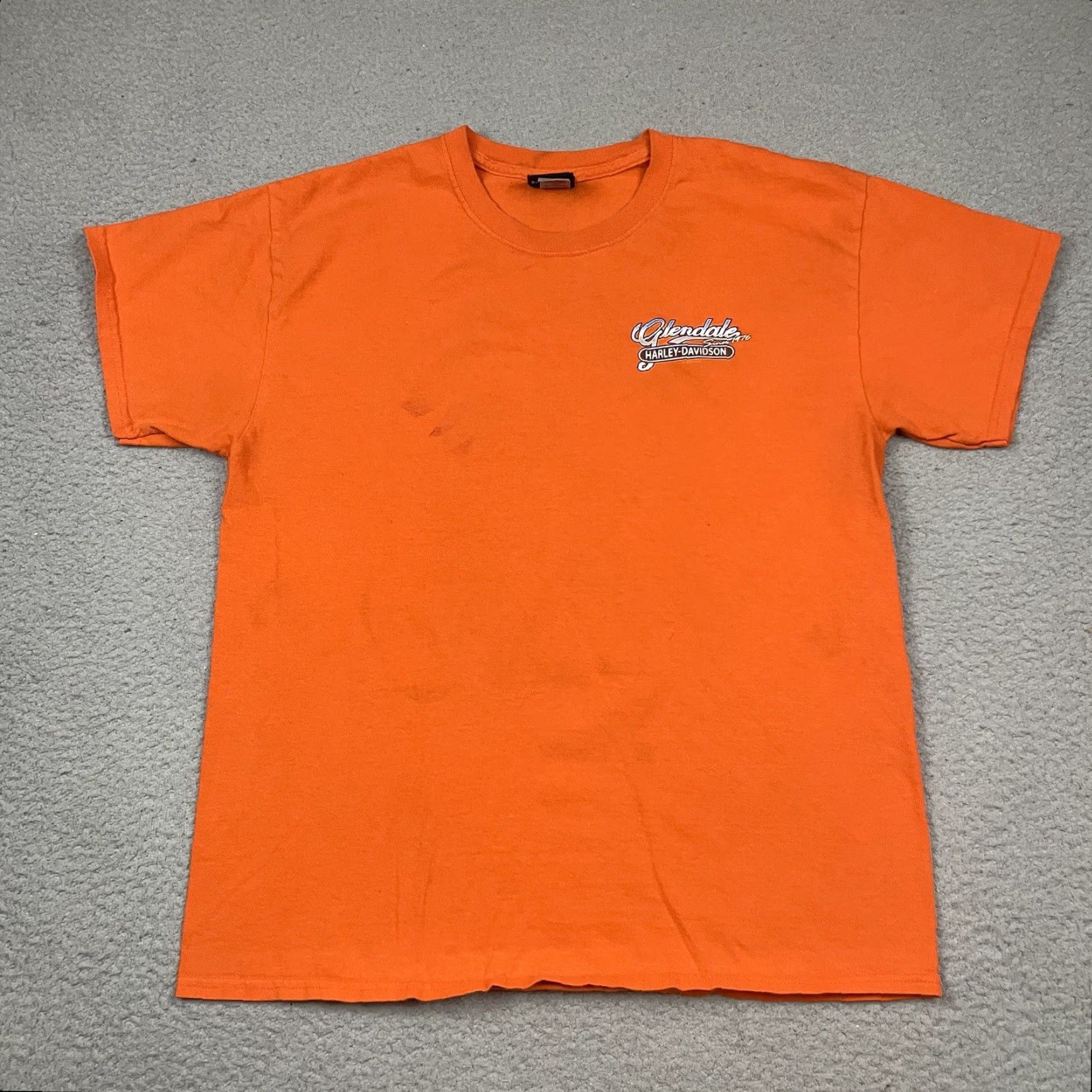 Harley Davidson VINTAGE Harley Davidson T Shirt Adult Large Orange Glendale Hollywood California Graphic Size US L / EU 52-54 / 3 - 5 Thumbnail