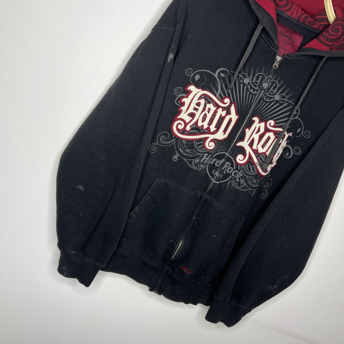 Hard Rock Cafe × Vintage HARD ROCK CAFE VINTAGE ZIP HOODIE AFFLICTION STYLE Size US XL / EU 56 / 4 - 3 Thumbnail