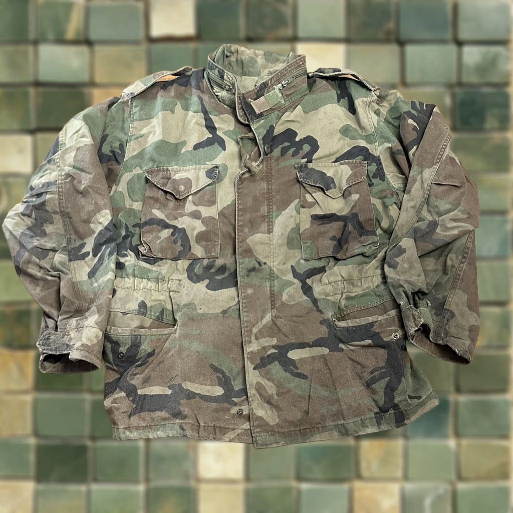 Vintage VINTAGE Cabelas Jacket Military Woodland Camo Large L Green 70s Mens Size US L / EU 52-54 / 3 - 1 Thumbnail
