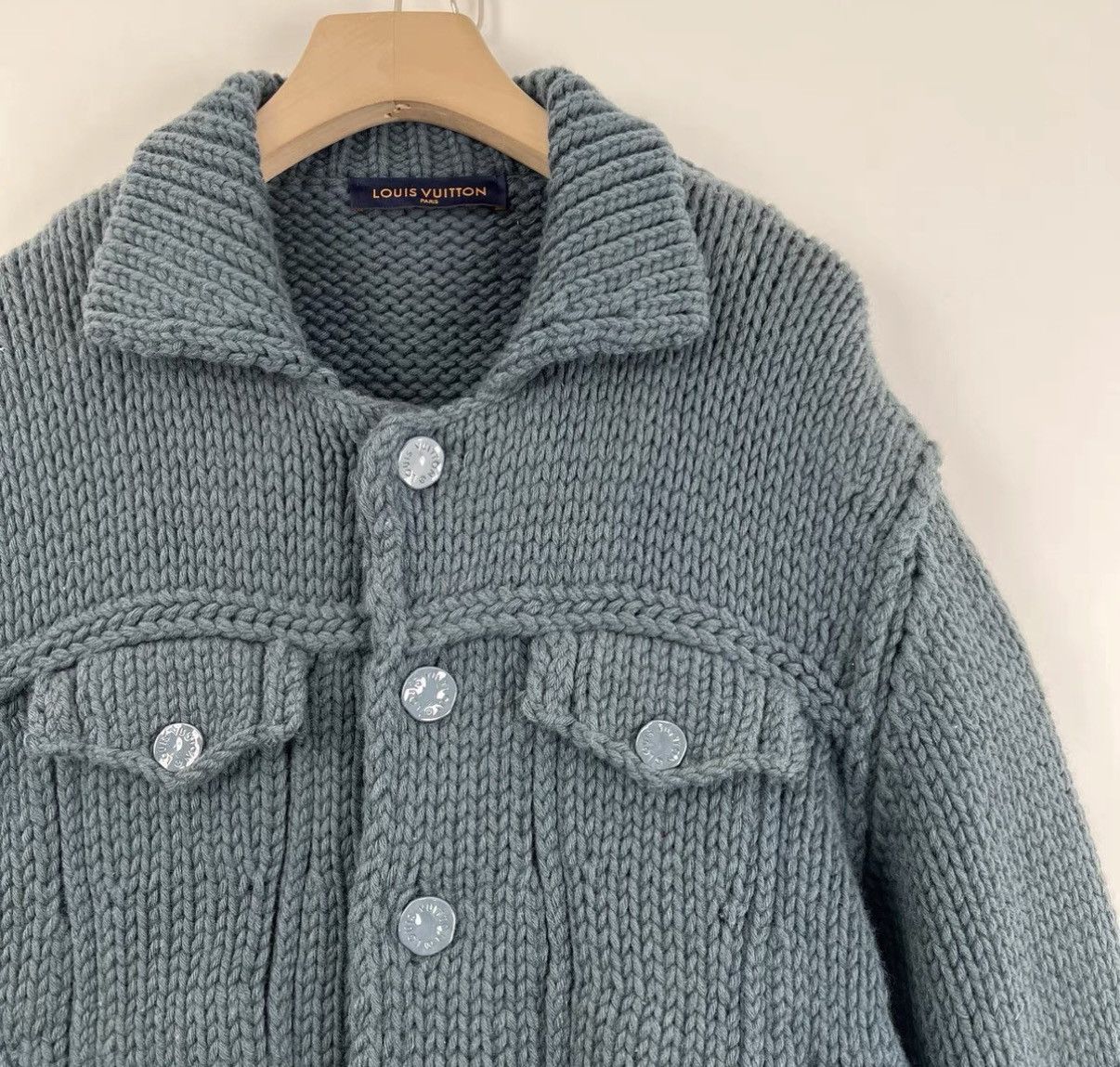 Louis Vuitton Louis Vuitton Runway Blue Knit Button Cardigan K12 Size M / US 6-8 / IT 42-44 - 4 Thumbnail