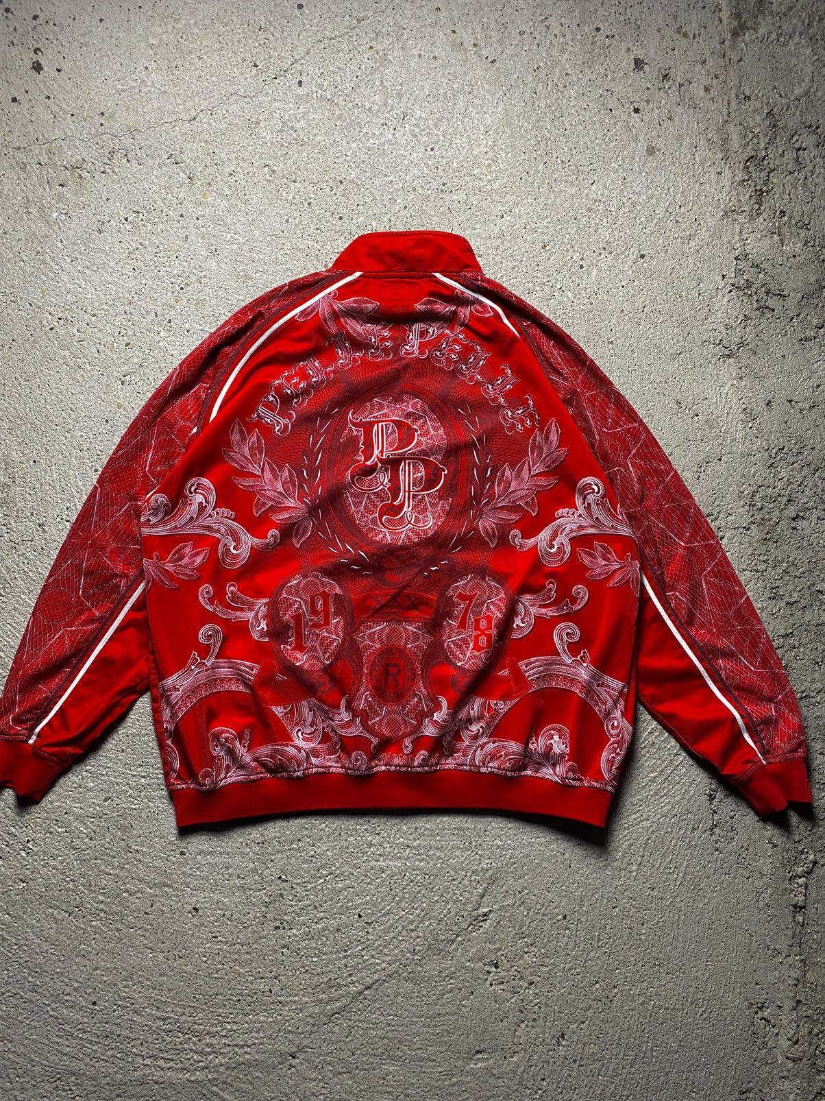 Affliction Pelle pelle zip-up sweatshirt vintage red retro baggy Size US XL / EU 56 / 4 - 5 Thumbnail