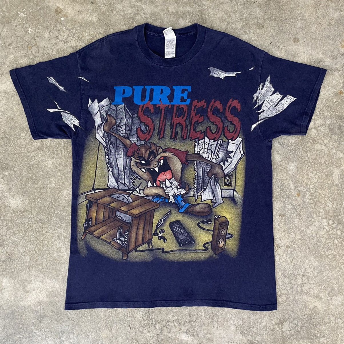 Vintage Vintage 1997 Taz Mania Looney Tunes Over Print Tee Size US L / EU 52-54 / 3 - 2 Thumbnail