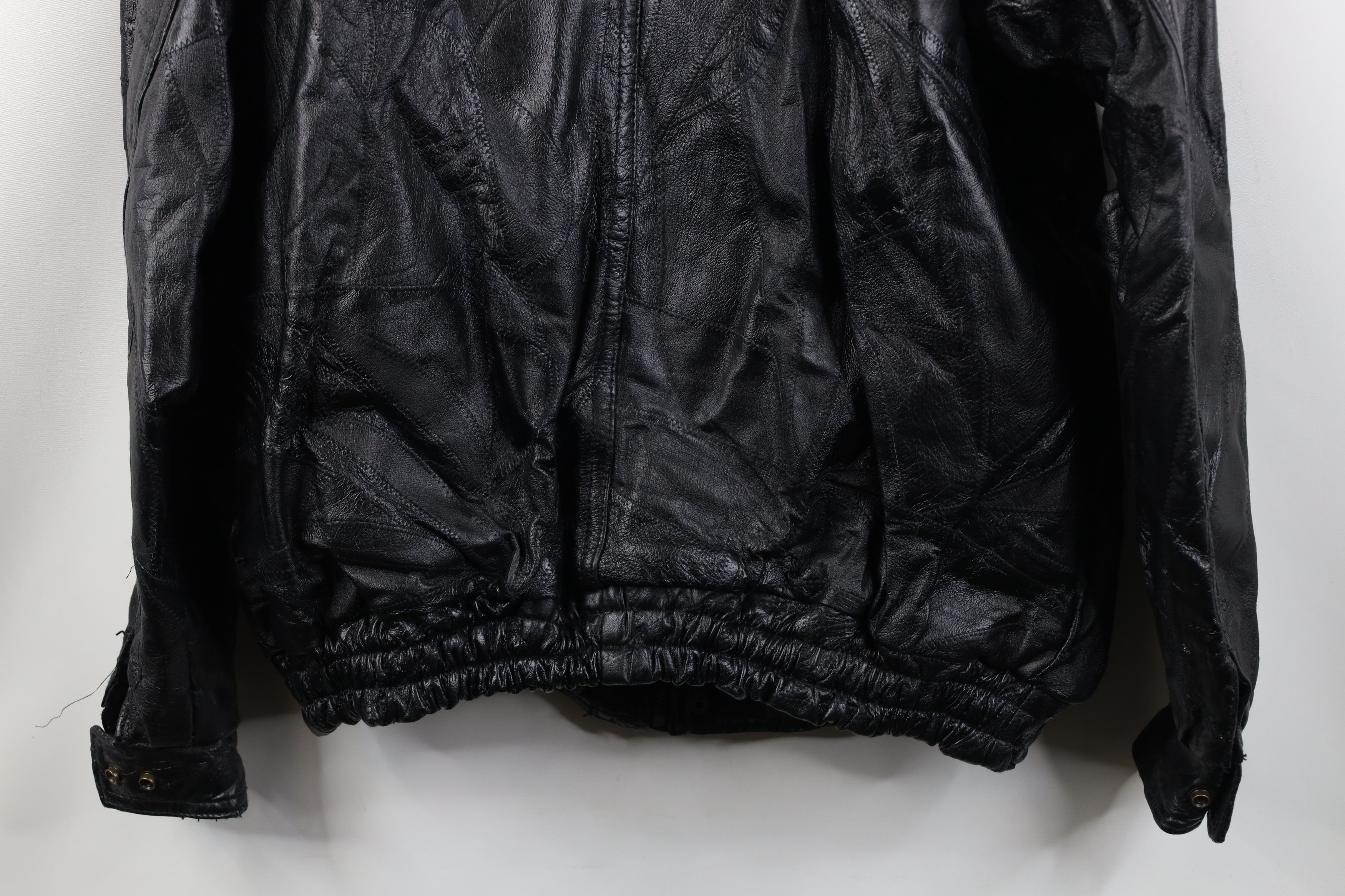 Vintage Vintage 90s Streetwear Patchwork Leather Bomber Jacket Size US XXL / EU 58 / 5 - 16 Thumbnail
