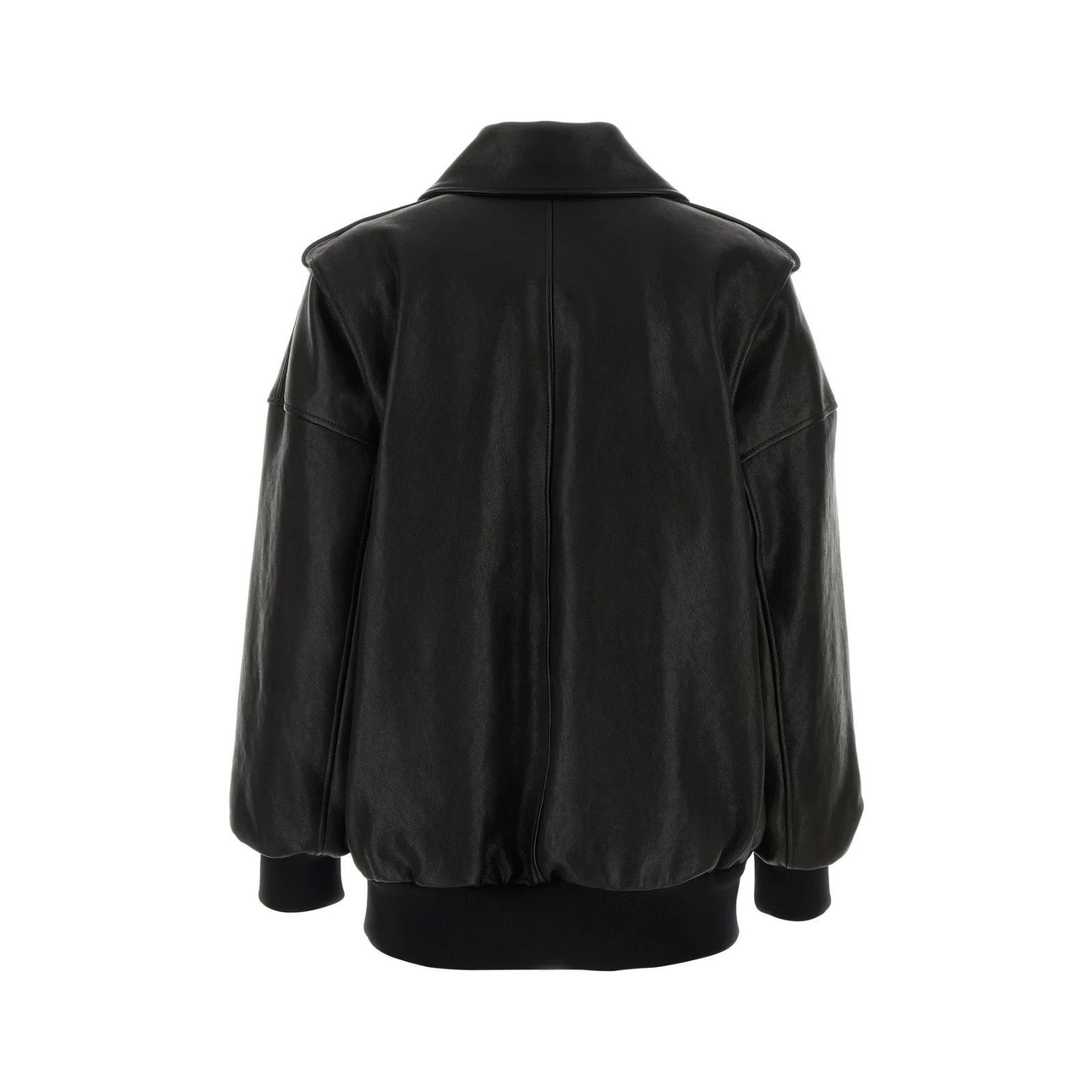 Alexander McQueen ALEXANDER MCQUEEN Black Leather Oversize Jacket New & Authen Size S / US 4 / IT 40 - 2 Thumbnail