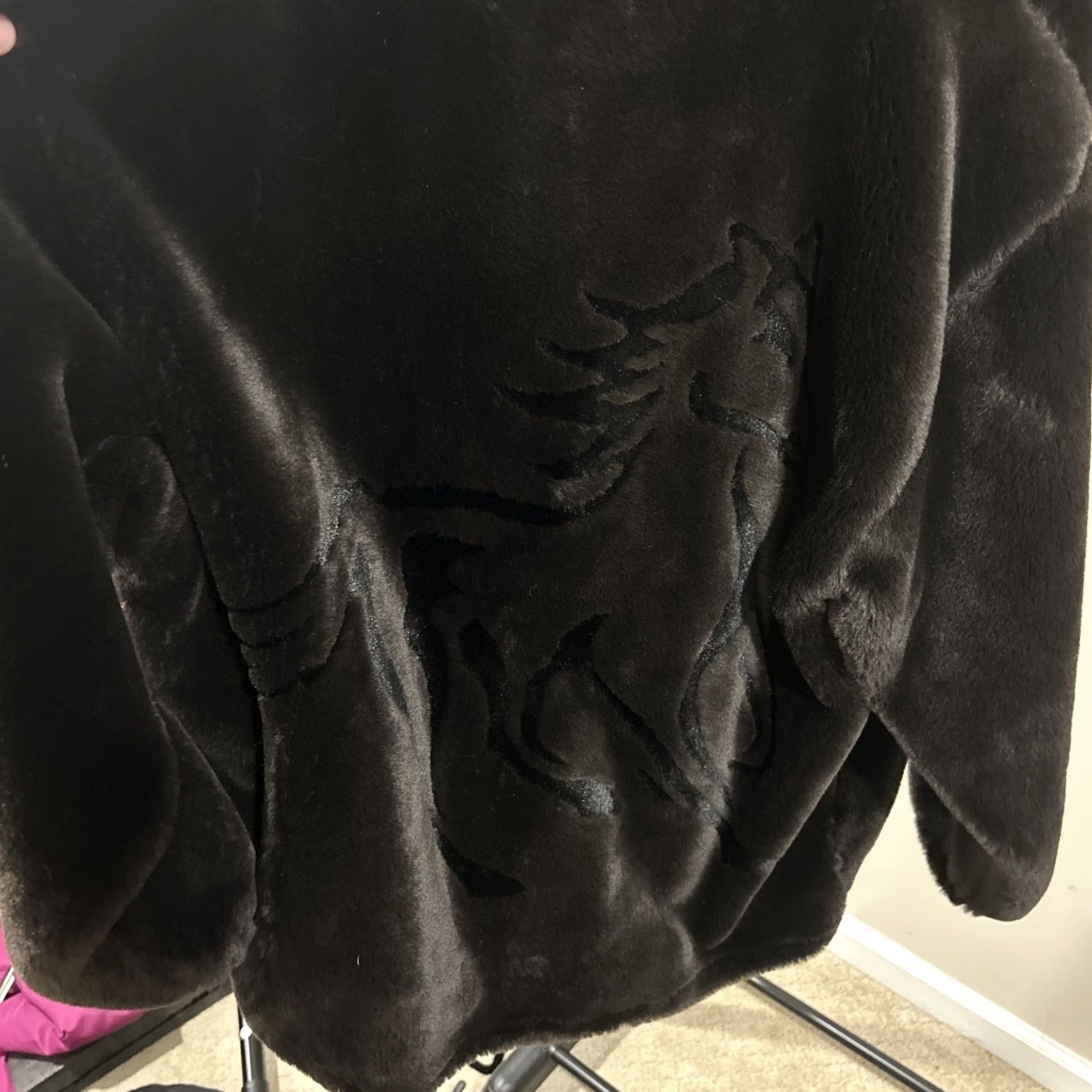 Vintage VINTAGE Equestrian Coat Wool Embossed Graphic Faux Fur Teddy Horse Brown S Womens Small Canada Overcoat Size S / US 4 / IT 40 - 6 Thumbnail