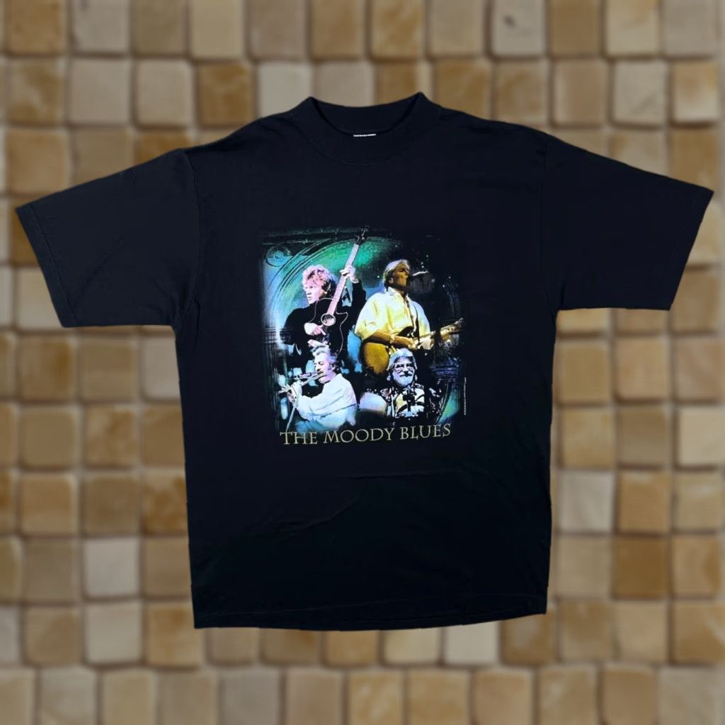 Vintage VINTAGE BG The Moody Blues “Hall Of Fame” Psych Prog Rock Band Tour T-Shirt L XL Black Graphic Print Front Back Mens Shirt Size US XL / EU 56 / 4 - 1 Thumbnail