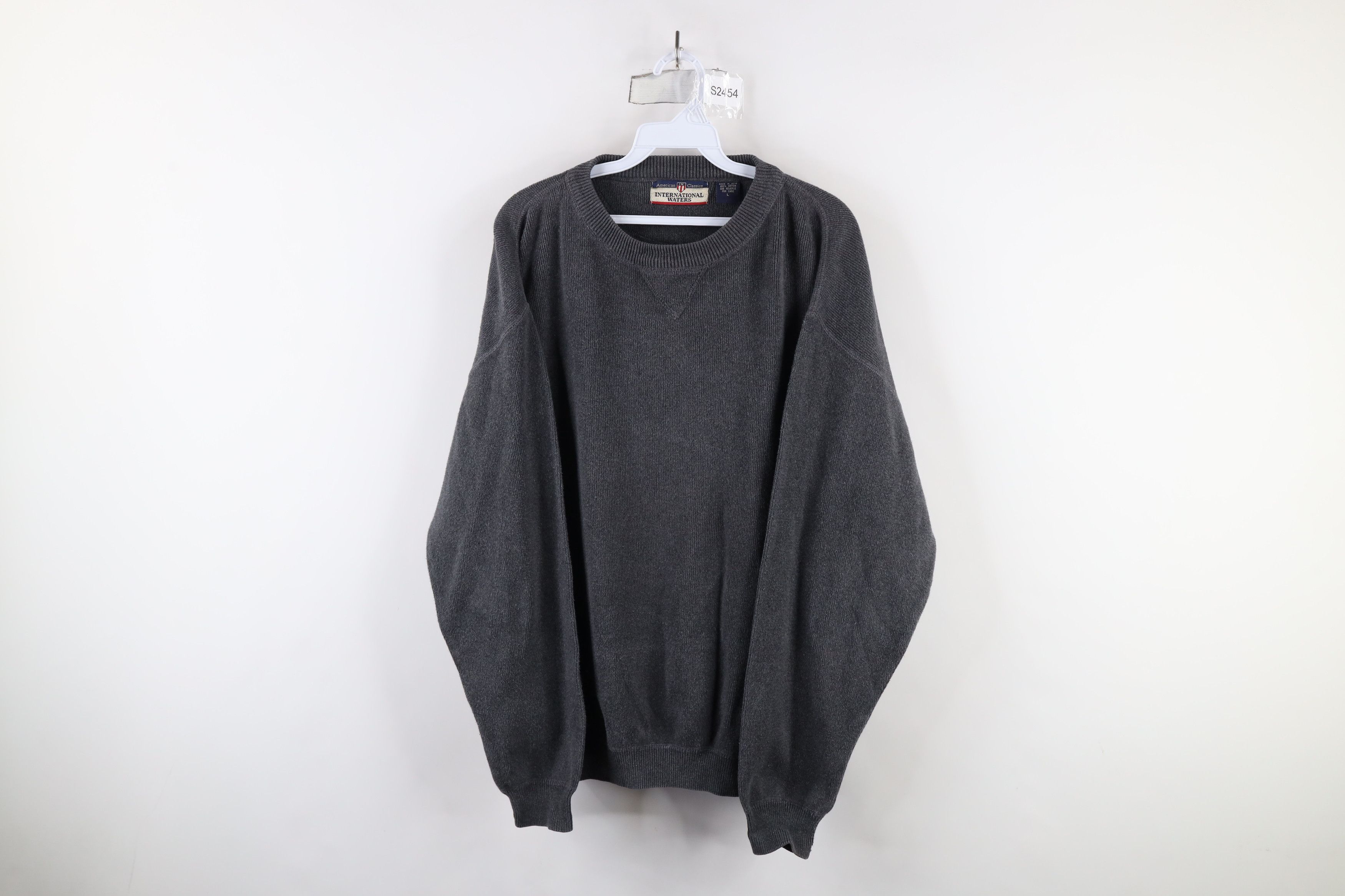 Vintage Vintage 90s Streetwear Distressed Cotton Knit Sweater Gray Size US L / EU 52-54 / 3 - 1 Thumbnail