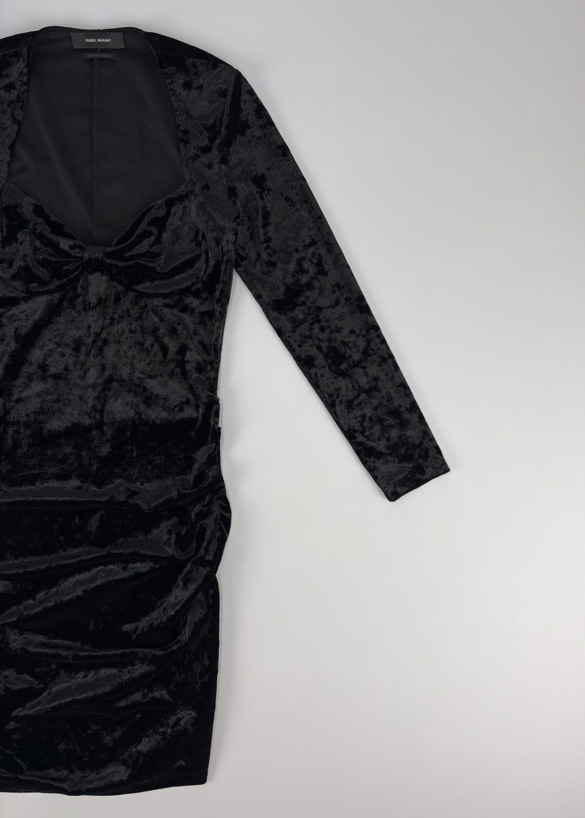 Isabel Marant Isabel Marant Goji Black Velvet Sweetheart Neck Mini Dress Size XS / US 0-2 / IT 36-38 - 4 Thumbnail