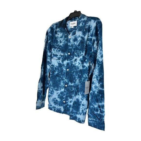 Corridor Corridor Mens Blue Tie Dye Collared Long Sleeve Button Up Sh Size US XL / EU 56 / 4 - 1 Thumbnail