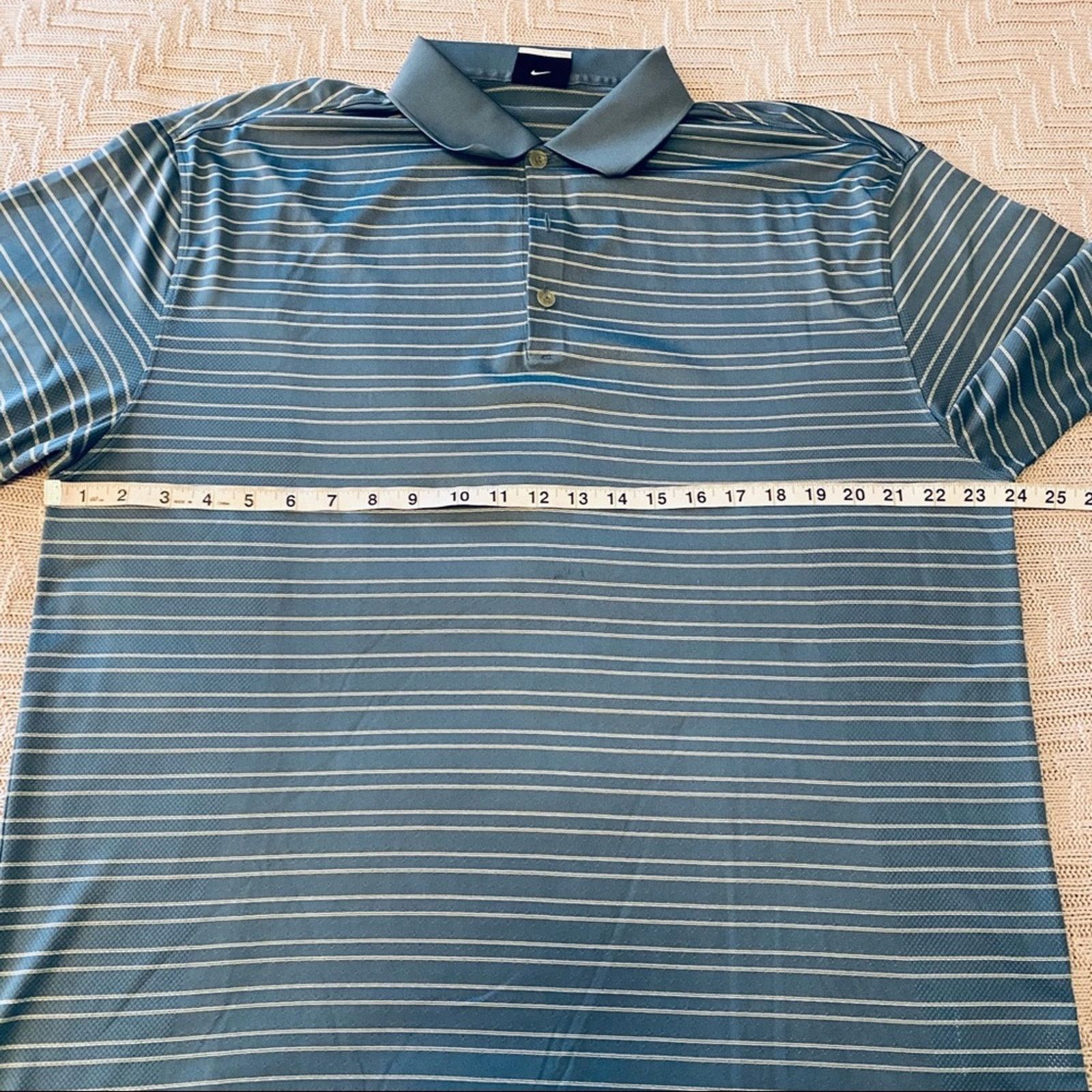 Nike Nike Golf teal striped short sleeve polo Size US XL / EU 56 / 4 - 5 Thumbnail