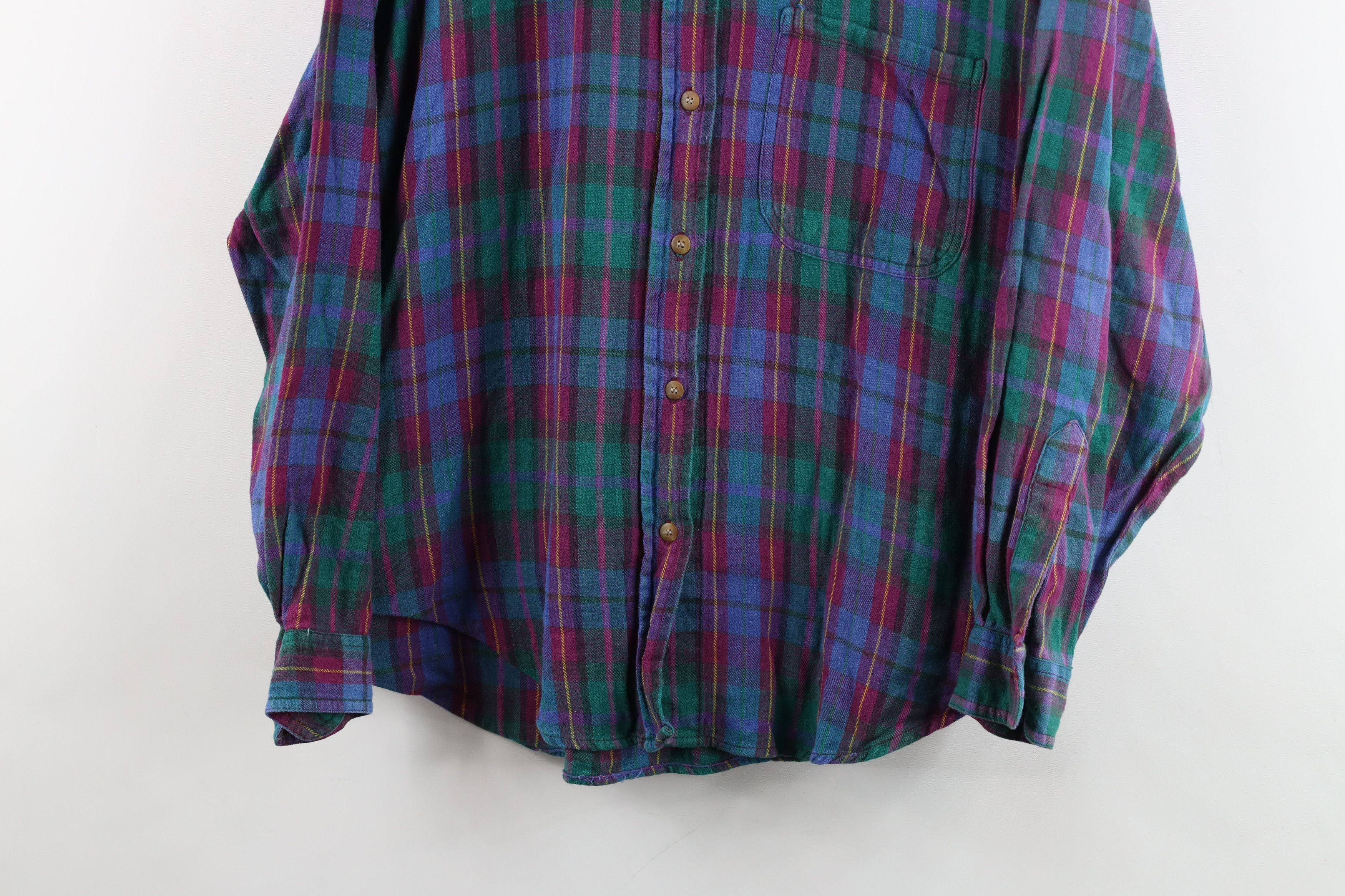 Vintage Vintage 90s Streetwear Collared Button Down Shirt Plaid Size L / US 10 / IT 46 - 3 Thumbnail