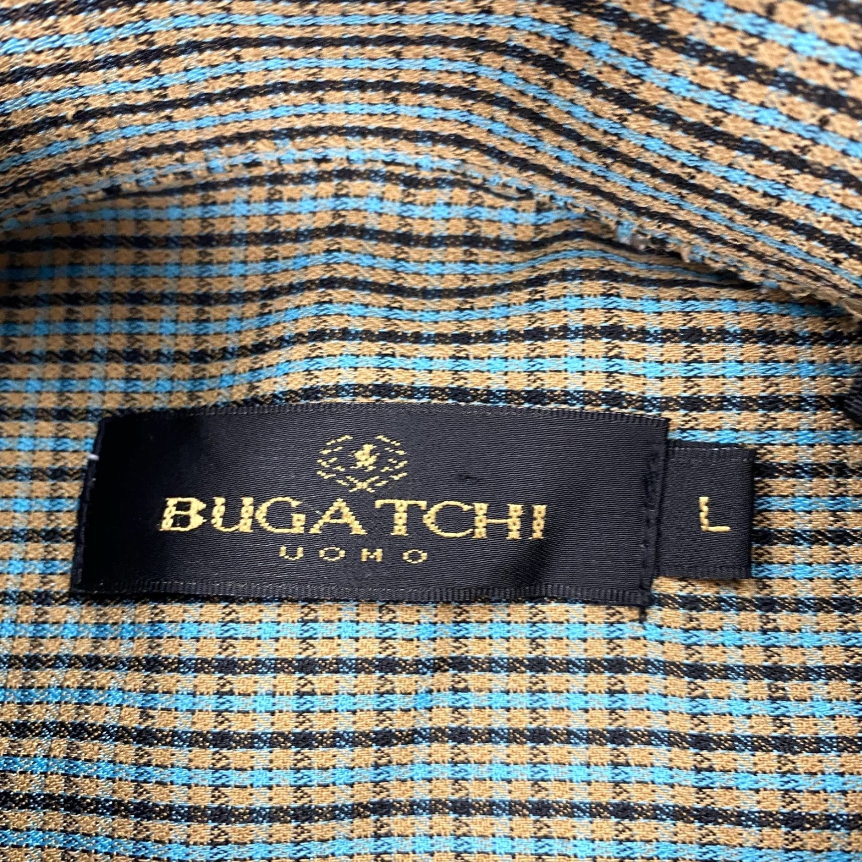 BUGATCHI Bugatchi Uomo Shirt Mens Large Beige Check Plaid Long Sleeve Button-Down Size US L / EU 52-54 / 3 - 5 Thumbnail