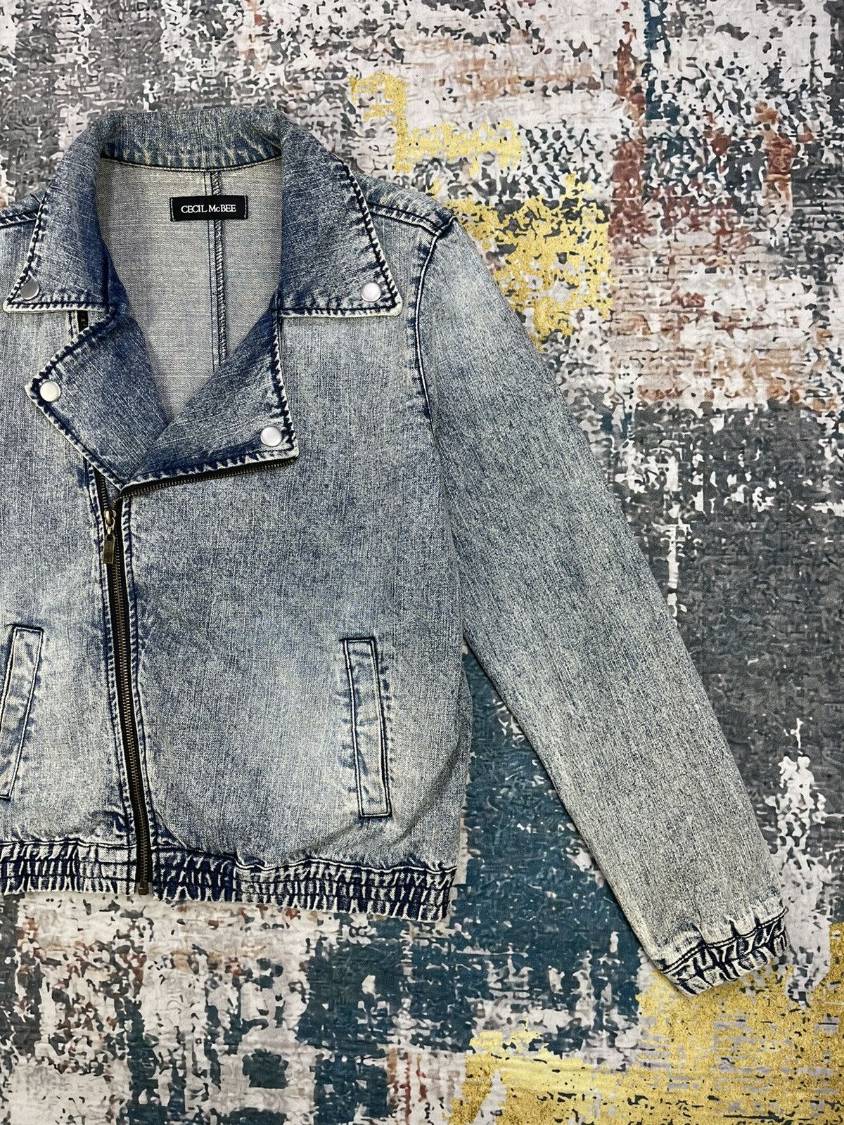Japanese Brand Cecil McBee Washed Denim Rider Jacket Size M / US 6-8 / IT 42-44 - 3 Thumbnail