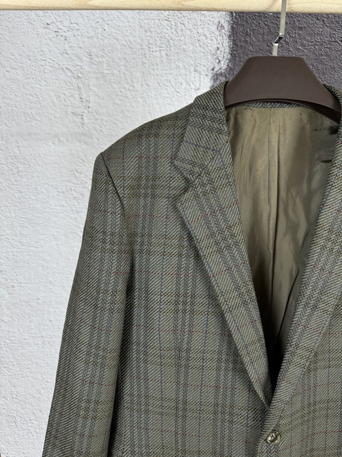 Vintage Yves Saint Laurent diffusion hommes checkered wool blazer Size 44R - 2 Thumbnail