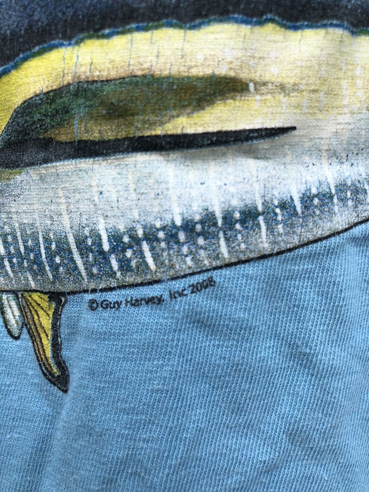 Vintage Vintage Guy Harvey Backhit Single Pocket Tee Size US XXL / EU 58 / 5 - 7 Thumbnail