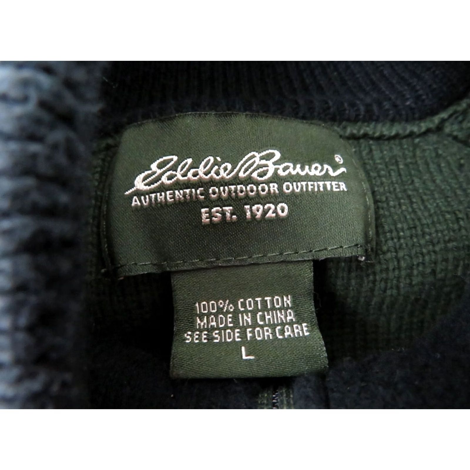 Eddie Bauer VINTAGE Eddie Bauer Sweater Mens L Green Pullover Cable Knit Striped Heavyweight Cotton 80s 90s Size US L / EU 52-54 / 3 - 5 Thumbnail