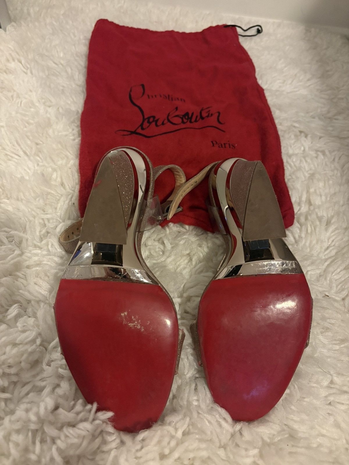 Christian Louboutin Christian Louboutin Gold/Glass heel Size US 8.5 / IT 38.5 - 7 Thumbnail