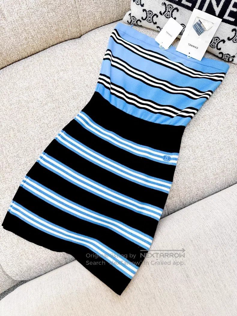 Chanel Chanel Black striped bra dress Size XS / US 0-2 / IT 36-38 - 2 Thumbnail