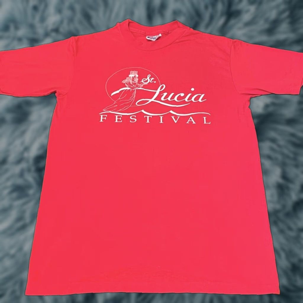Vintage VINTAGE St. Lucia Festival Jazz Band Art VTG Shirt Mens Size M Red 80s 90s Jazz Festival Shirt Mens M Size US M / EU 48-50 / 2 - 1 Thumbnail