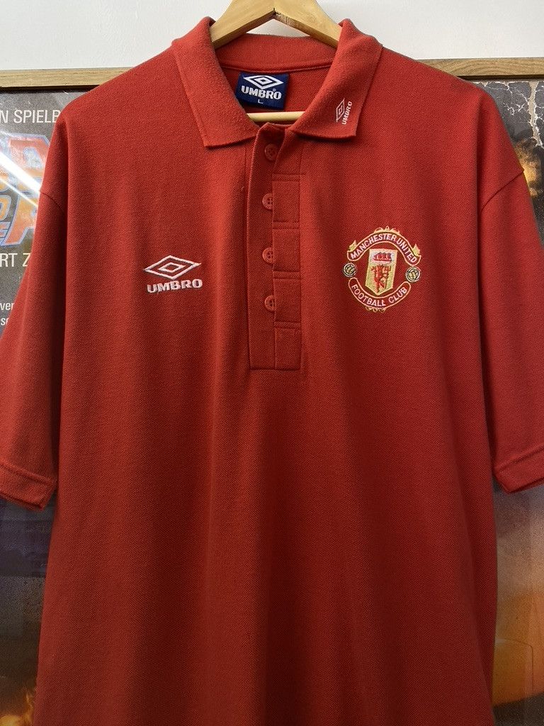 Nike 1998/99 Vintage Umbro Manchester United Training Polo Size US L / EU 52-54 / 3 - 5 Thumbnail