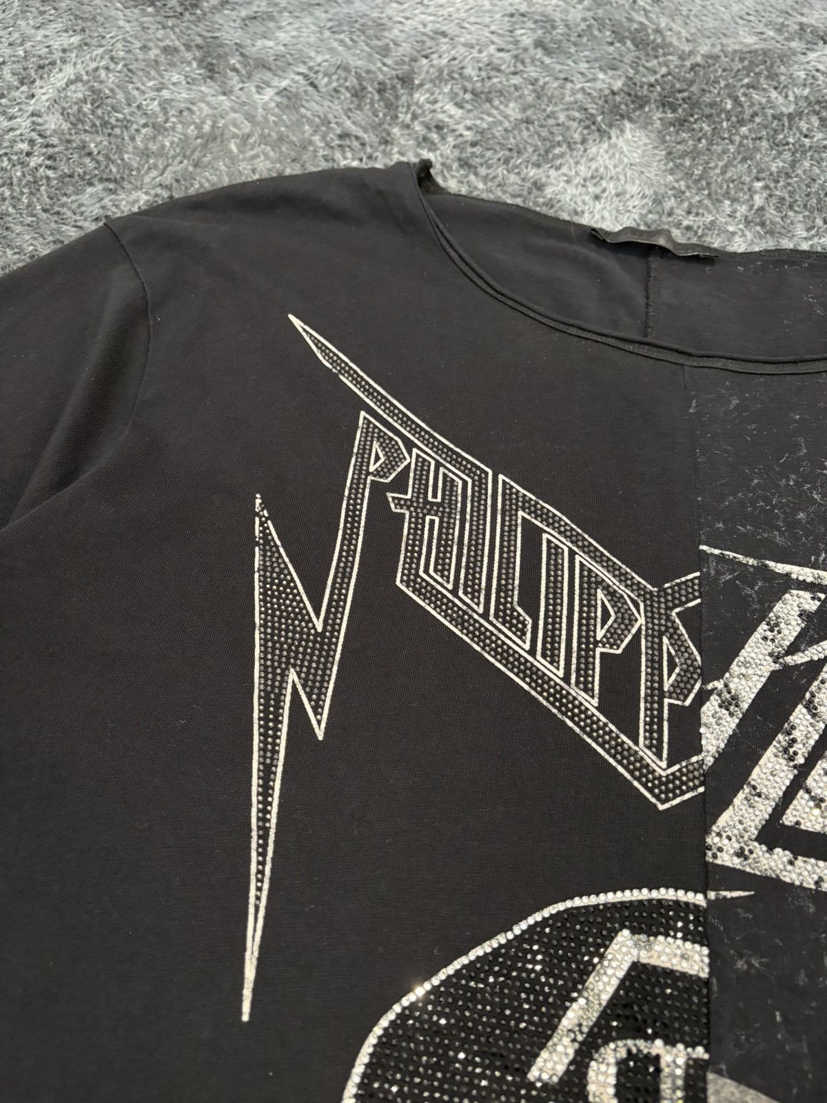 Philipp Plein Philipp Plein Distressed Distributed Worldwide Tee Size US XL / EU 56 / 4 - 4 Thumbnail