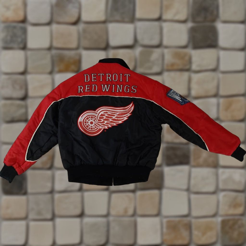 Hamilton VINTAGE Detroit Red Wings Leather Suede&Nylon Reversible Button Jacket Medium Size US M / EU 48-50 / 2 - 1 Thumbnail