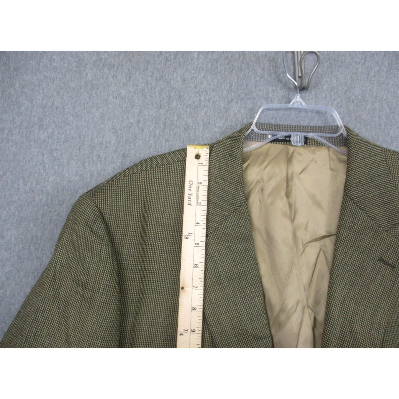 Chaps Chaps Sport Coat Men 46R Brown Wool Tweed Check Two-Button Notch Lapel blazer Jacket Regular Fit Size 46R - 4 Thumbnail