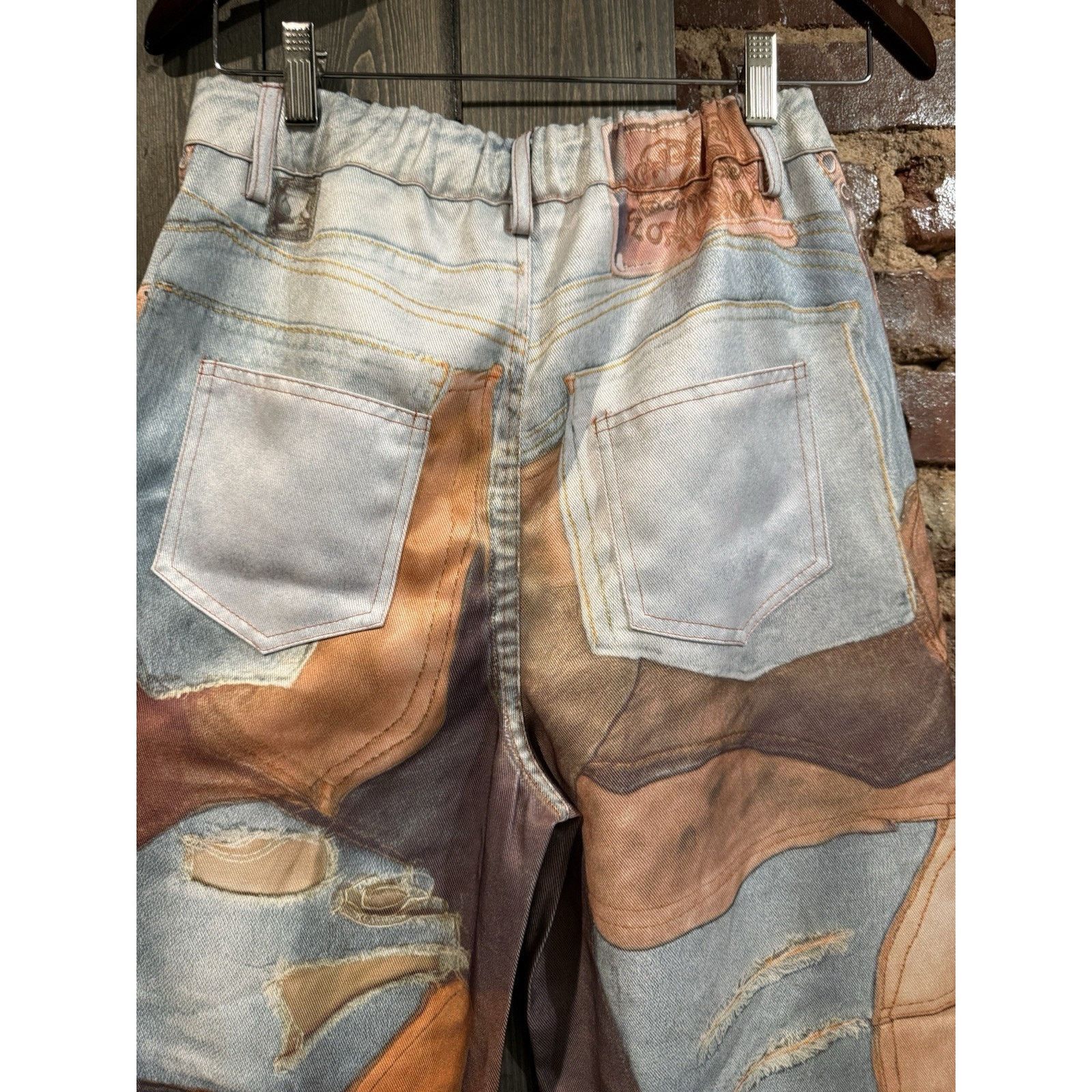 Other Women’s Sz S Graphic Pants Patchwork Festival Western Grunge Size 30" / US 8 / IT 44 - 6 Thumbnail