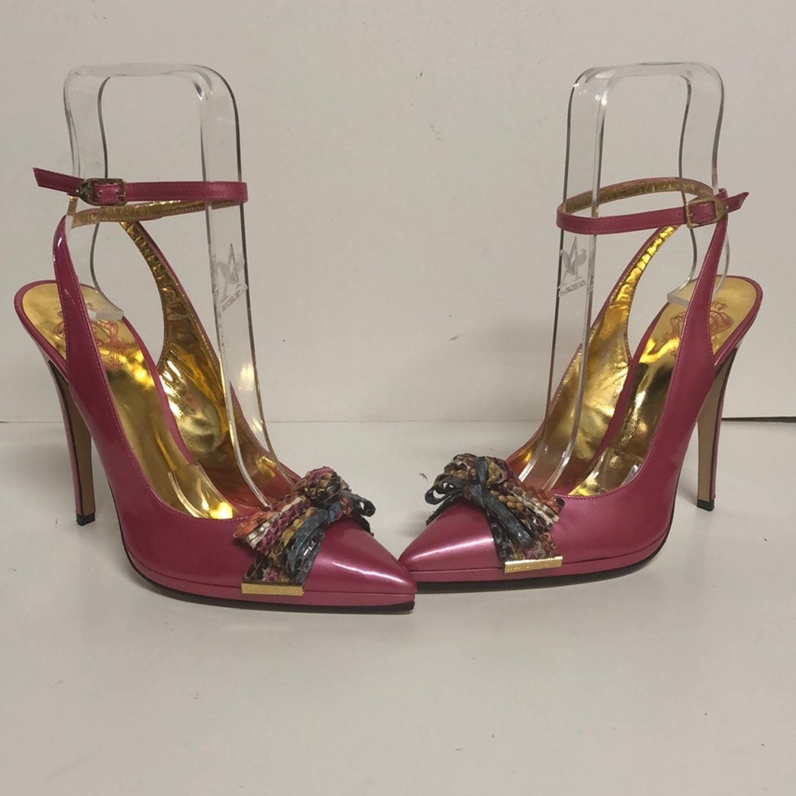 & Other Stories Francesco Sacco Made in Italy Pink Heel wPythonBow Size US 7 / IT 37 - 2 Thumbnail