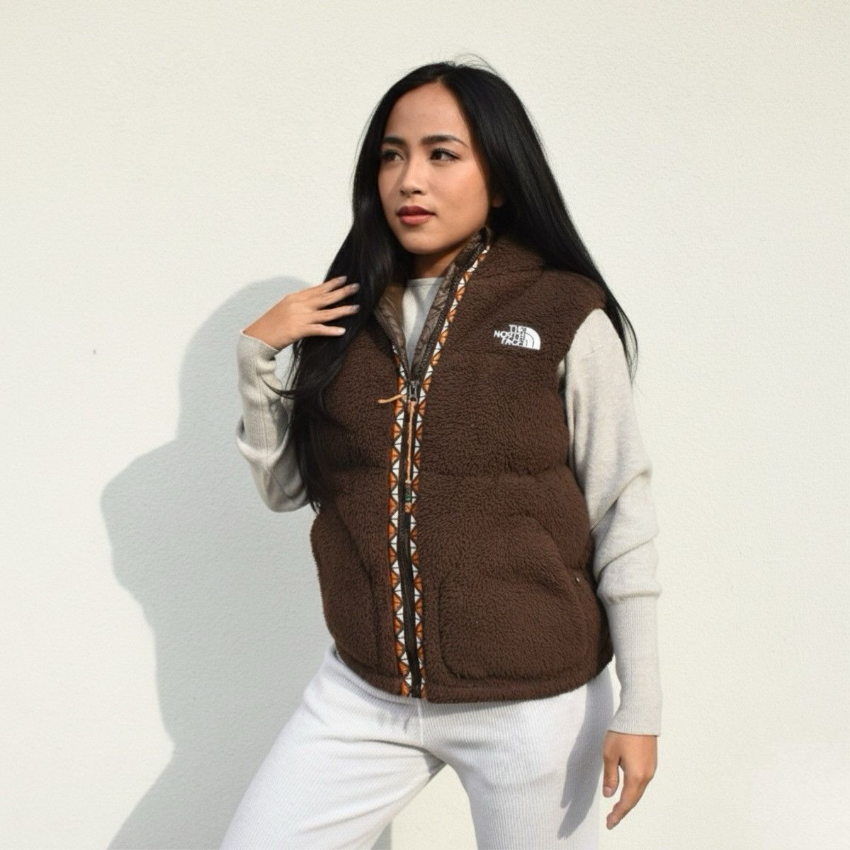 Vintage Brown North Face Fleece Vest