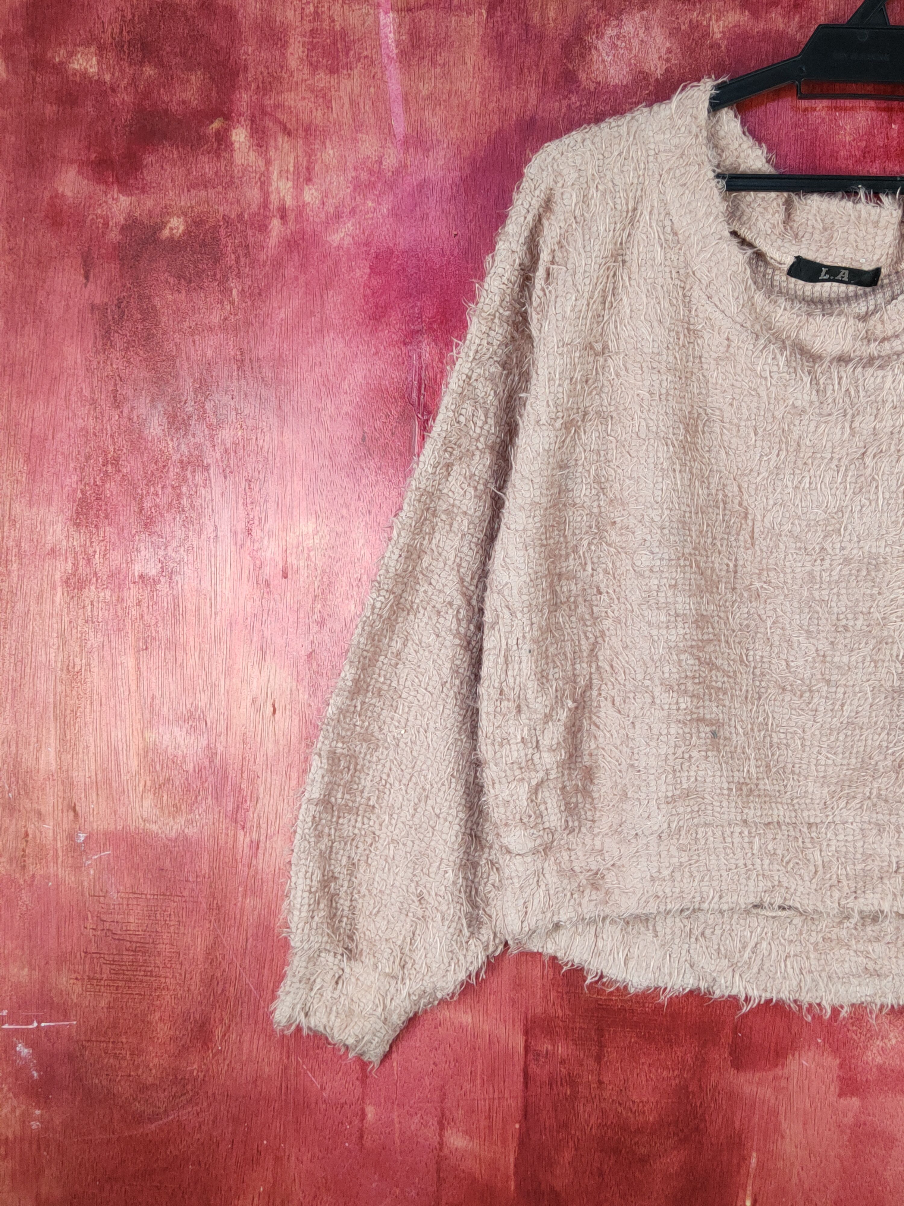 Japanese Brand L.A Pink Shag Shaggy Fur Mohair Knitwear #S1989 Size M / US 6-8 / IT 42-44 - 3 Thumbnail