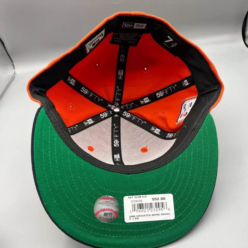 New Era Houston Astros Hat Men 7 3/8 59Fifty New Era Fitted Cap New Size ONE SIZE - 5 Thumbnail