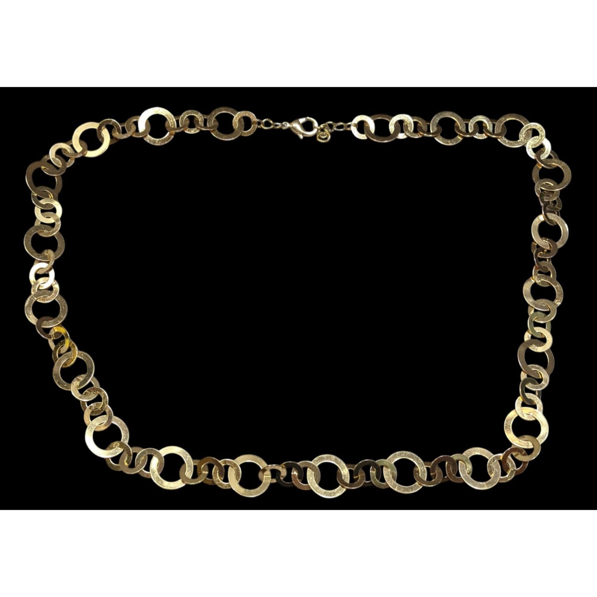 Other Geometric Gold Tone Metal Ring Link Necklace Size ONE SIZE - 1 Thumbnail