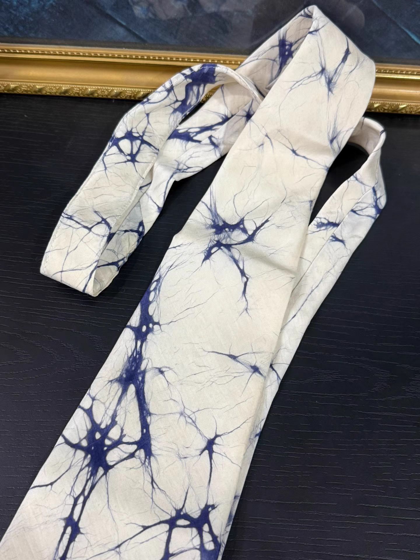 Comme des Garcons Homme Comme des Garçons Homme Blue Vein Print Silk Tie K20 Size ONE SIZE - 3 Thumbnail