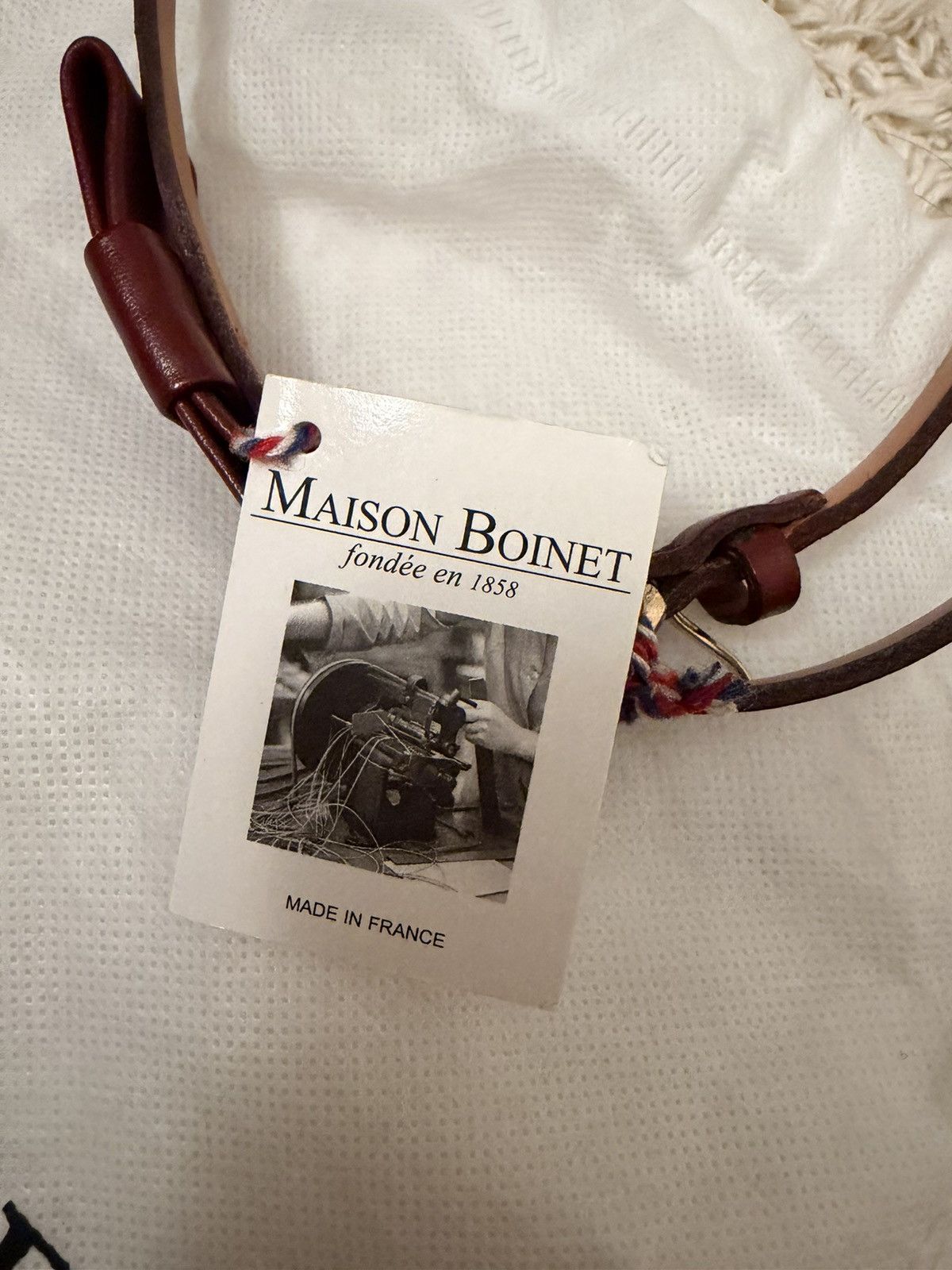 Other MAISON BOINET FRANCE-MADE RED-BROWN LEATHER BOW TIE BELT Size ONE SIZE - 6 Thumbnail