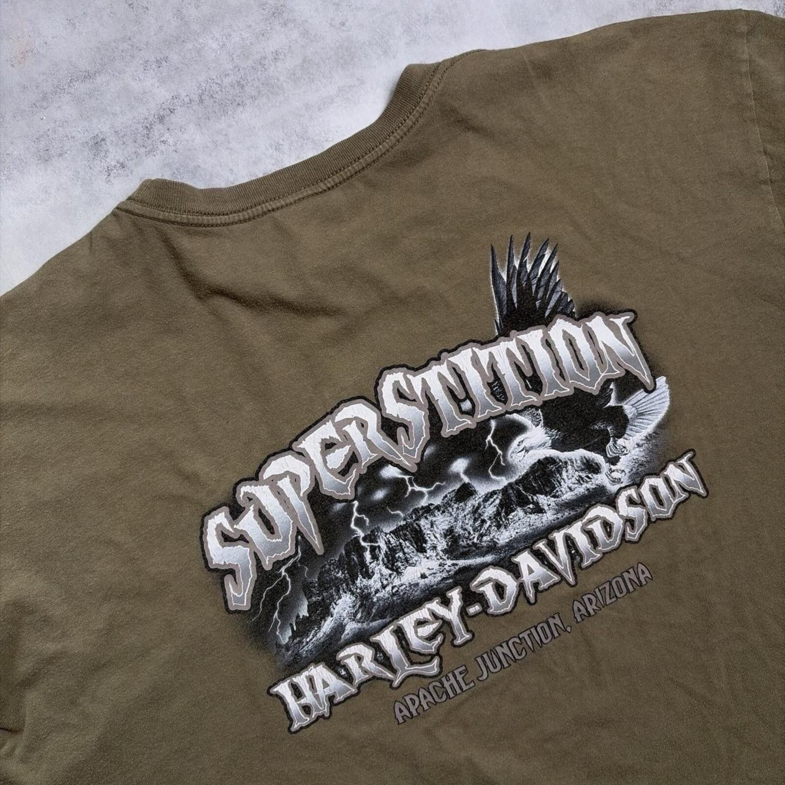 Harley Davidson Y2K Harley Davidson Apache Junction Distressed Biker T-Shirt Size US XXL / EU 58 / 5 - 4 Thumbnail