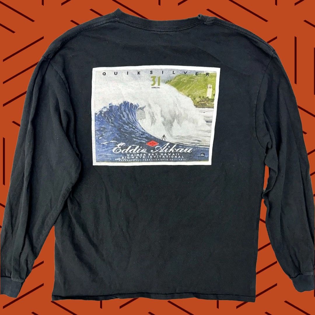Quiksilver Quicksilver T-Shirt Surfing The Quicksilver In Memory Of Eddie Aikau LS 2015-2016 Black Large Mens Size US L / EU 52-54 / 3 - 1 Thumbnail