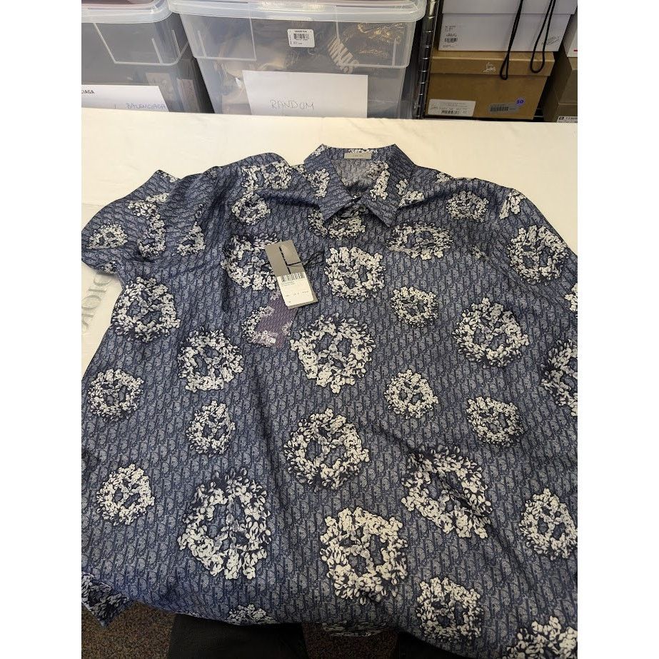DENIM TEARS × Dior o1rshd1 M. Woven Shirt in Blue Size US XL / EU 56 / 4 - 12 Thumbnail