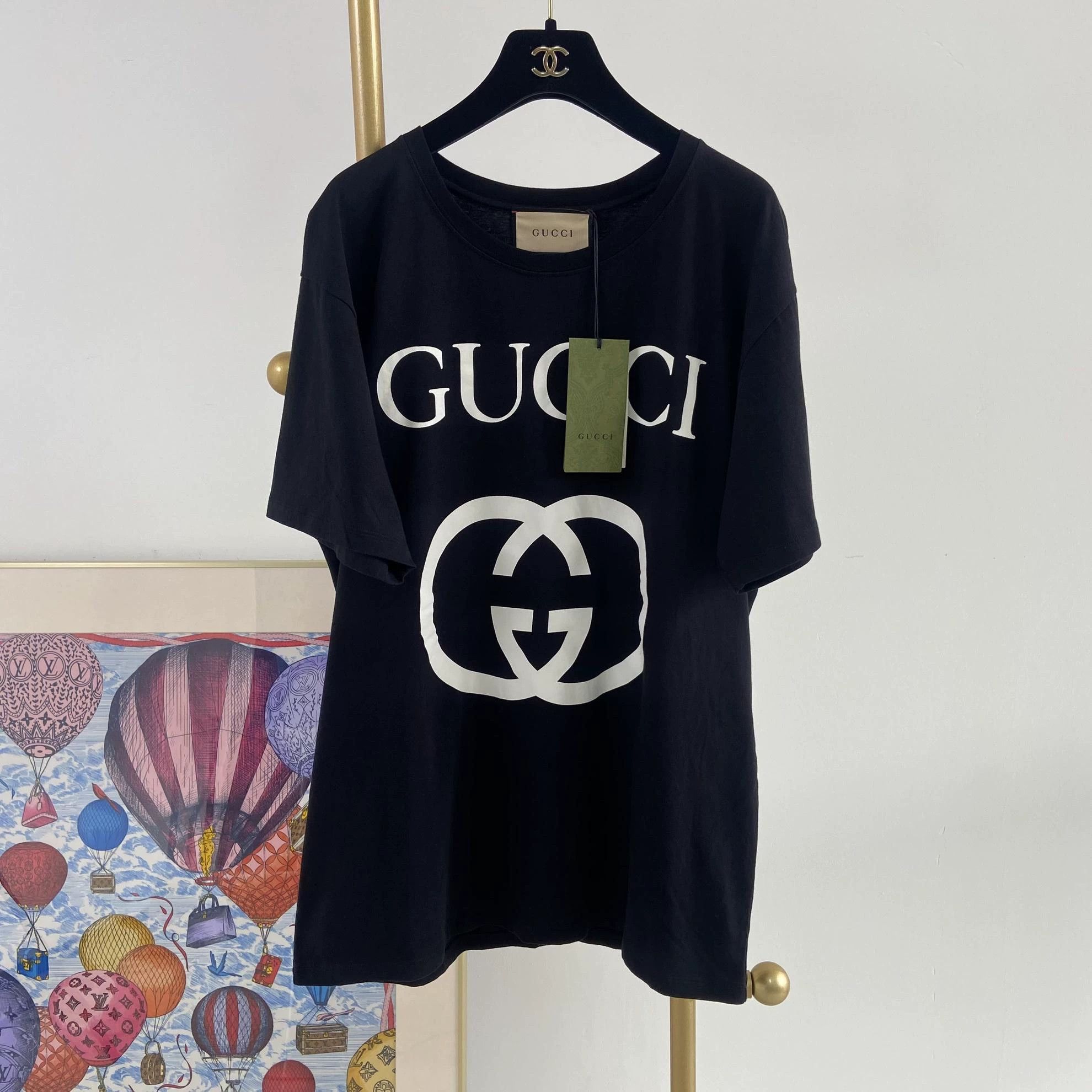 Gucci Gucci Black Letter Print T - shirt L Size US L / EU 52-54 / 3 - 1 Thumbnail