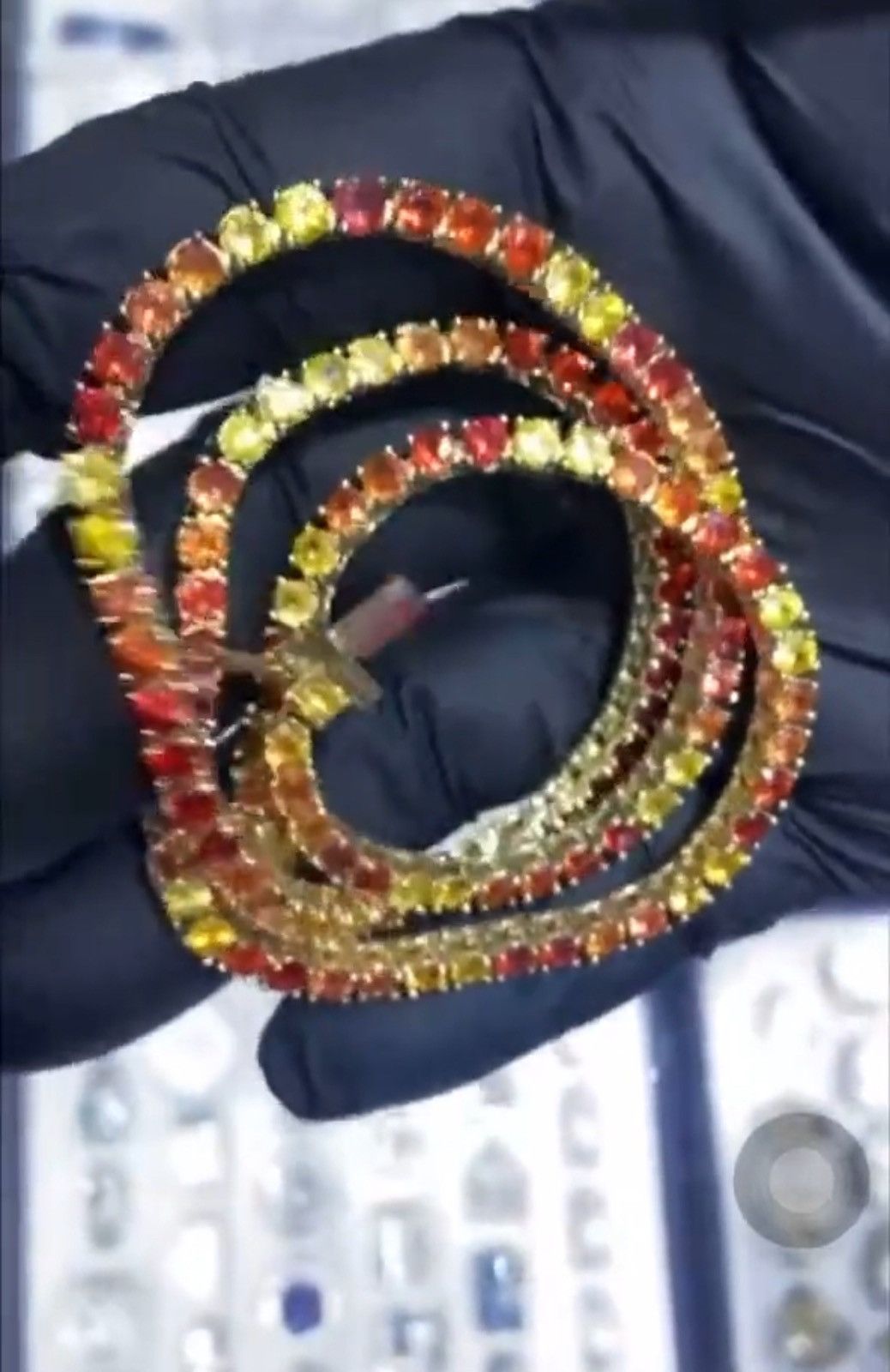 Other 14K Gold Sapphire Tennis Necklace 18.00 Ctw TraxNyc | 51.3g Size ONE SIZE - 3 Thumbnail