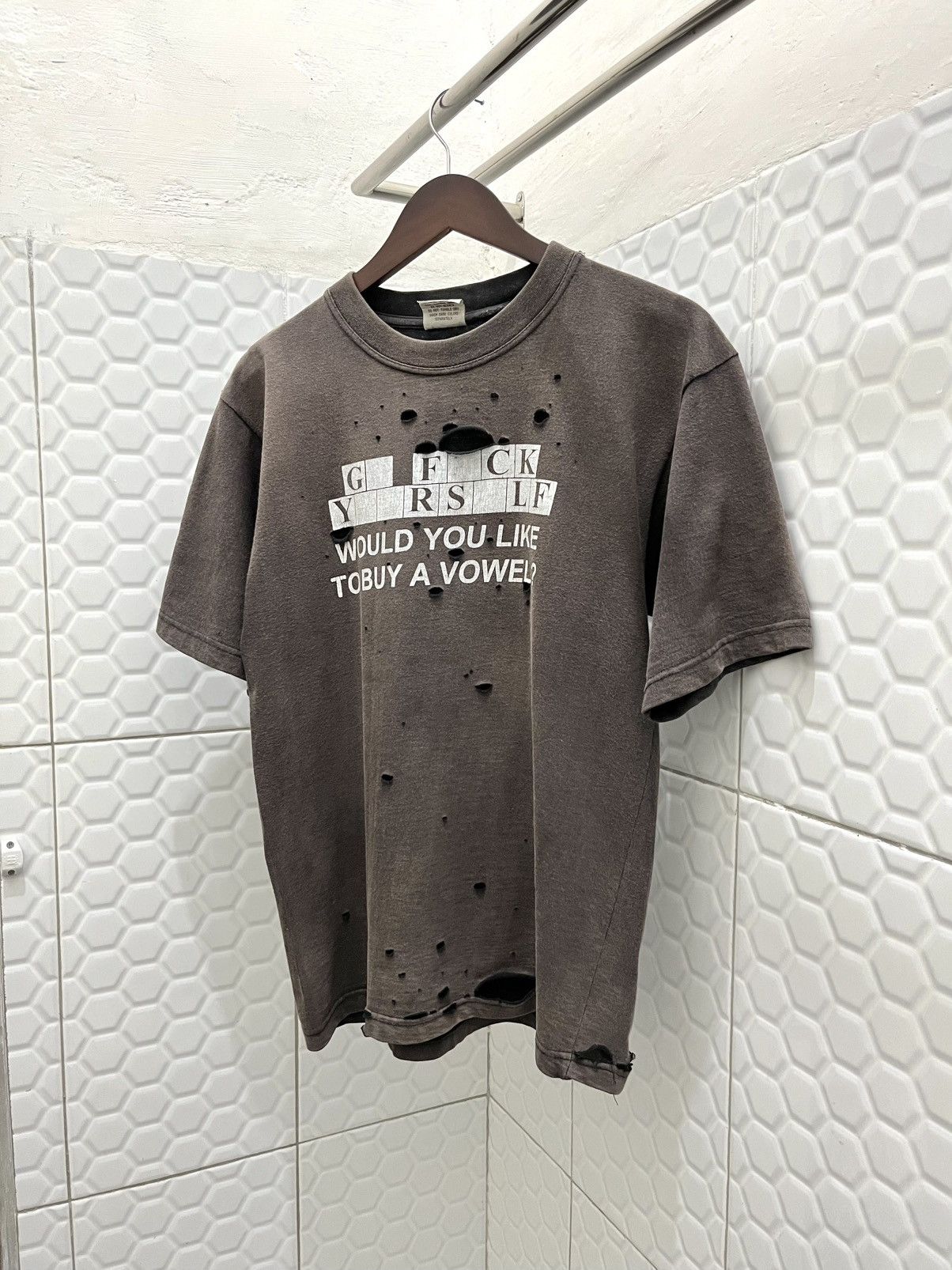 Vintage Go Fuck Your Self Thrashed Disstresed Faded Shirt ERD Size US M / EU 48-50 / 2 - 2 Thumbnail